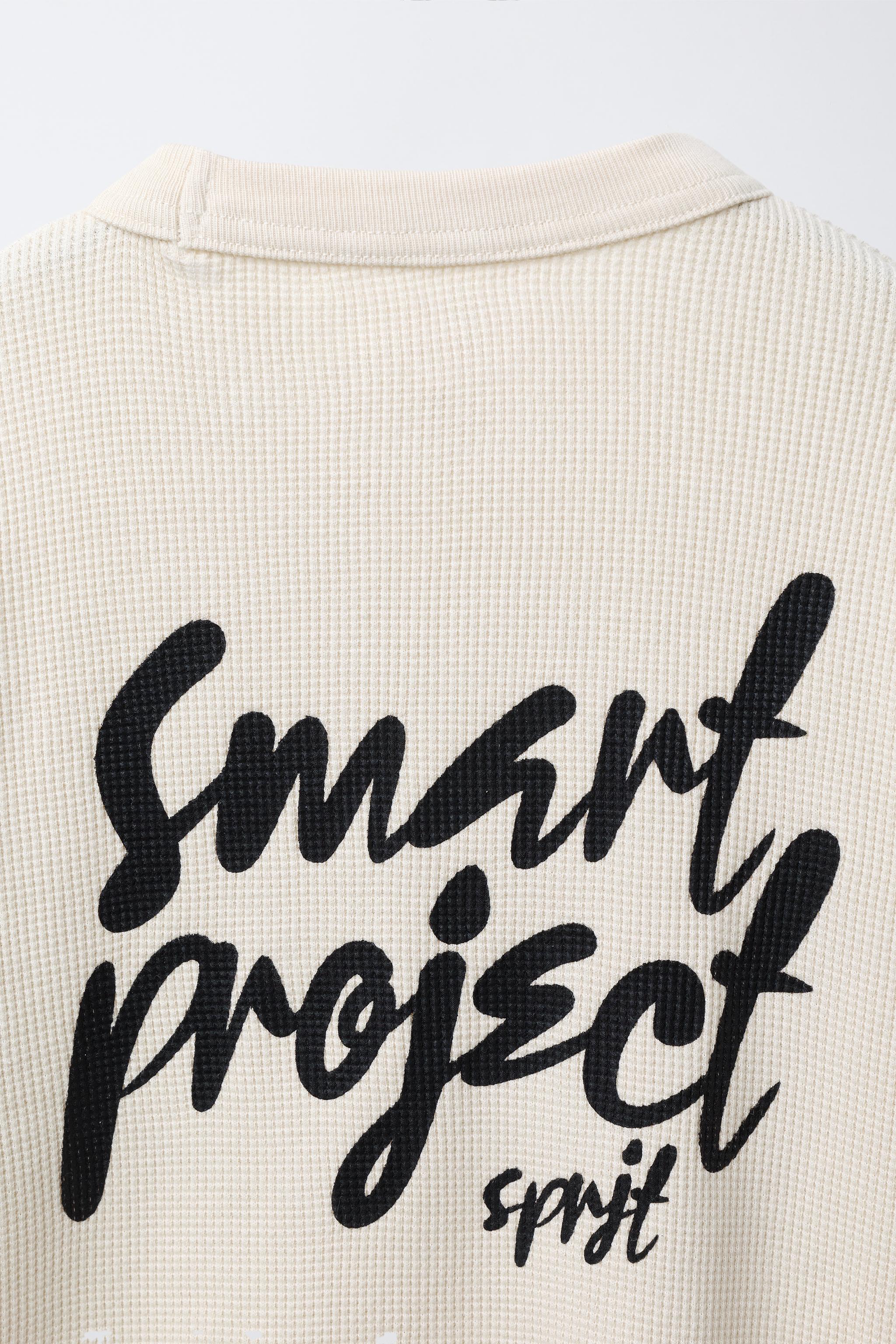 WAFFLE TEXT ELBOW PATCH SWEATSHIRT