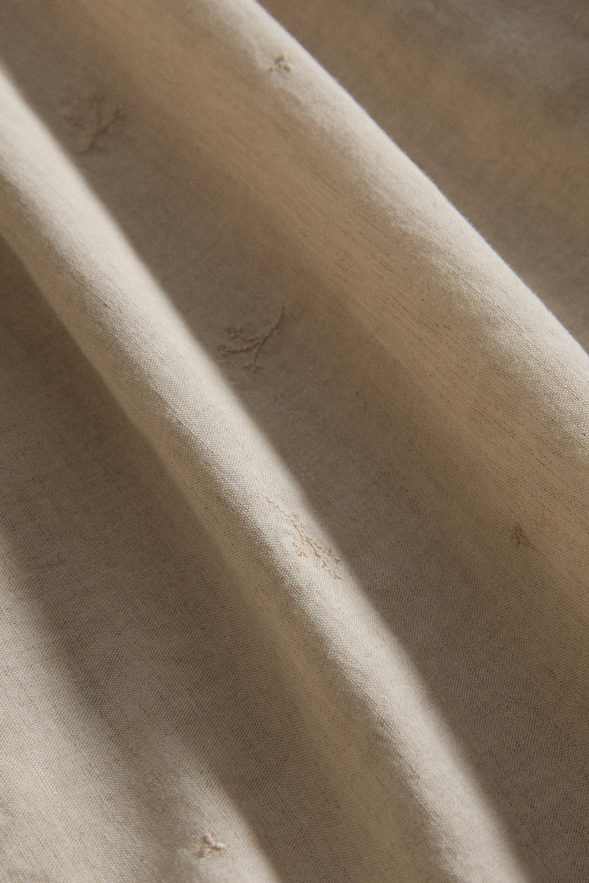 CHILDREN'S LINEN DUVET COVER WITH FLORAL EMBROIDERY