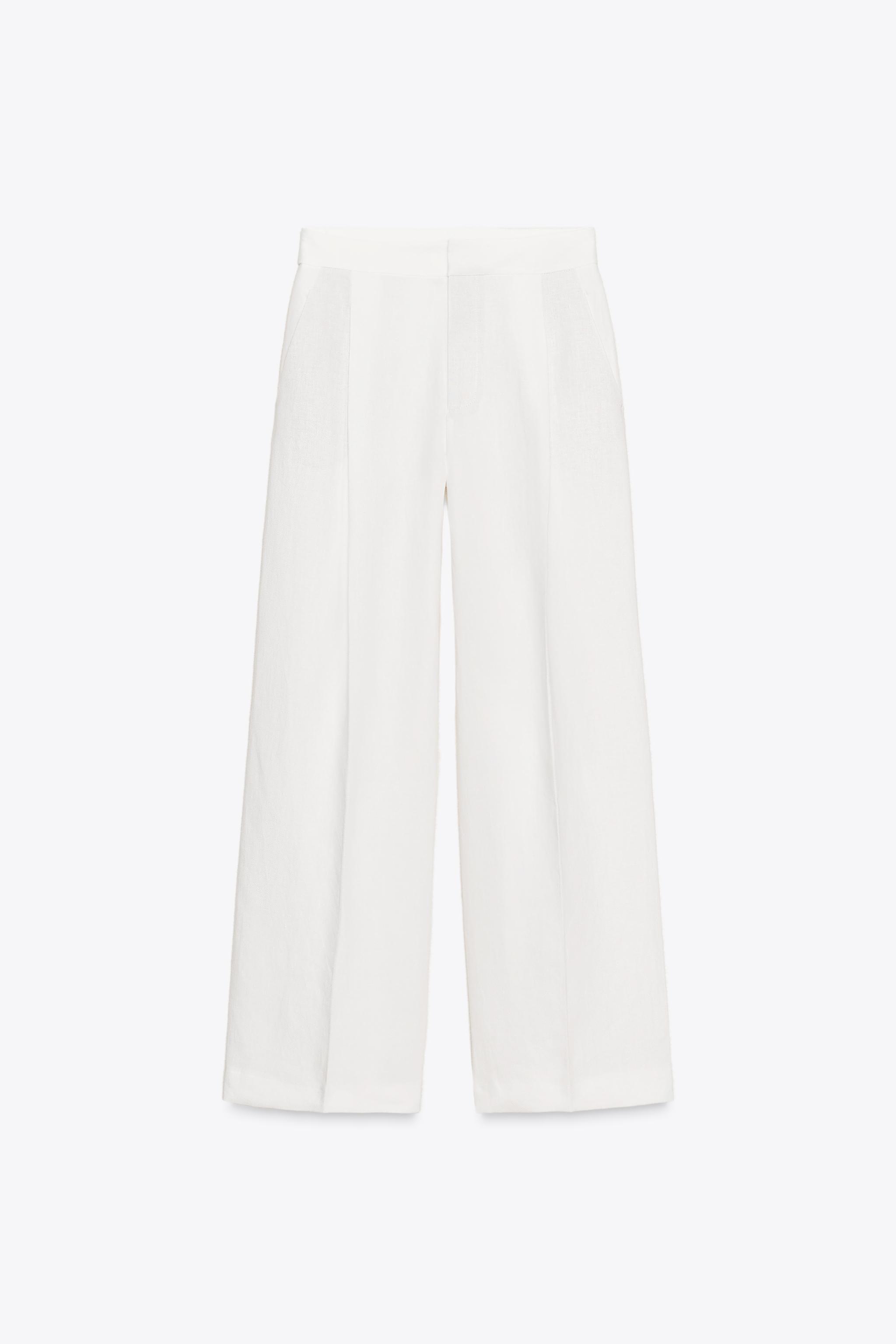 PLEATED LINEN BLEND PANTS ZW COLLECTION