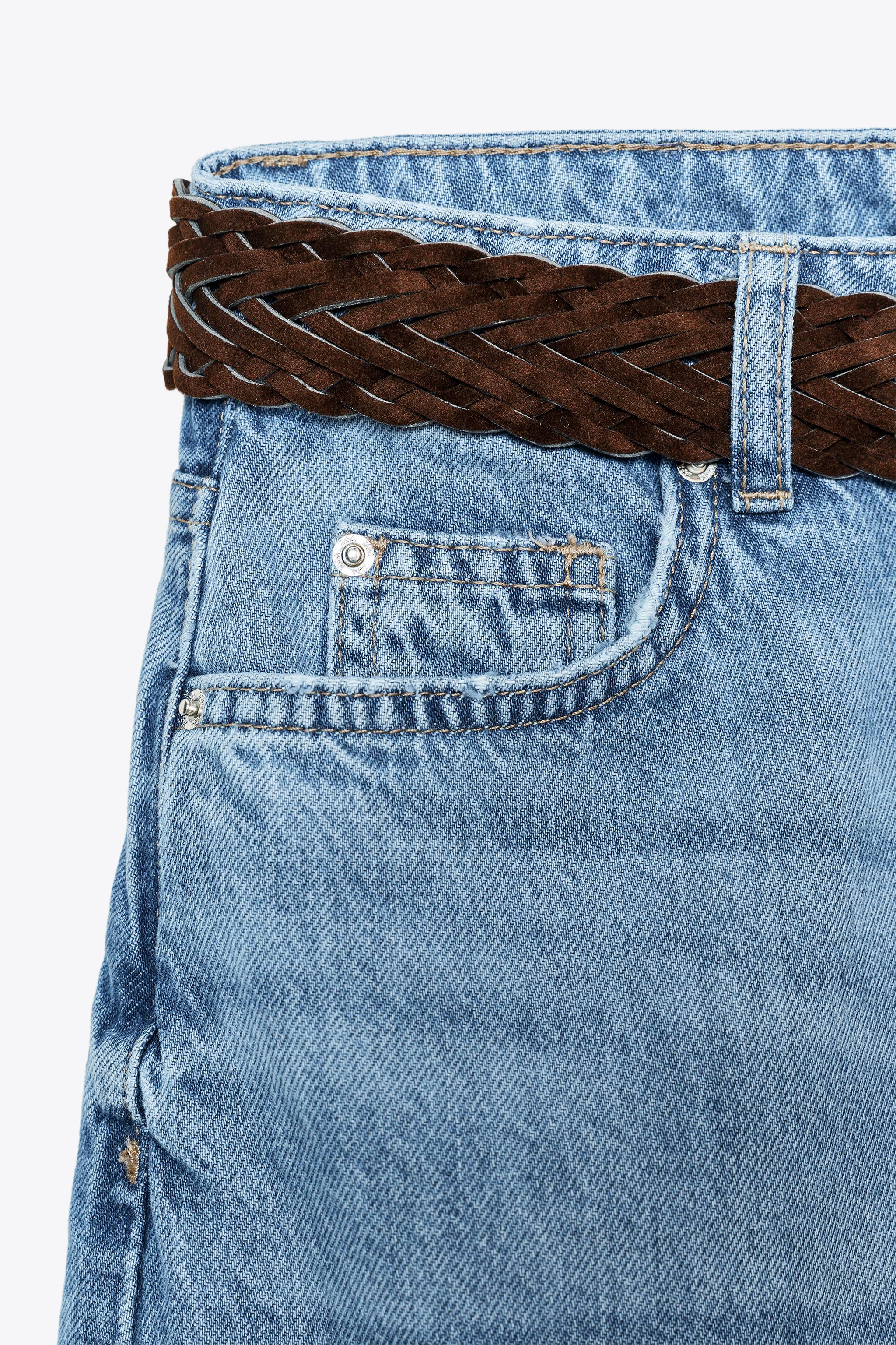 Z1975 HIGH-WAISTED WIDE LEG FULL LENGTH JEANS WITH BELT