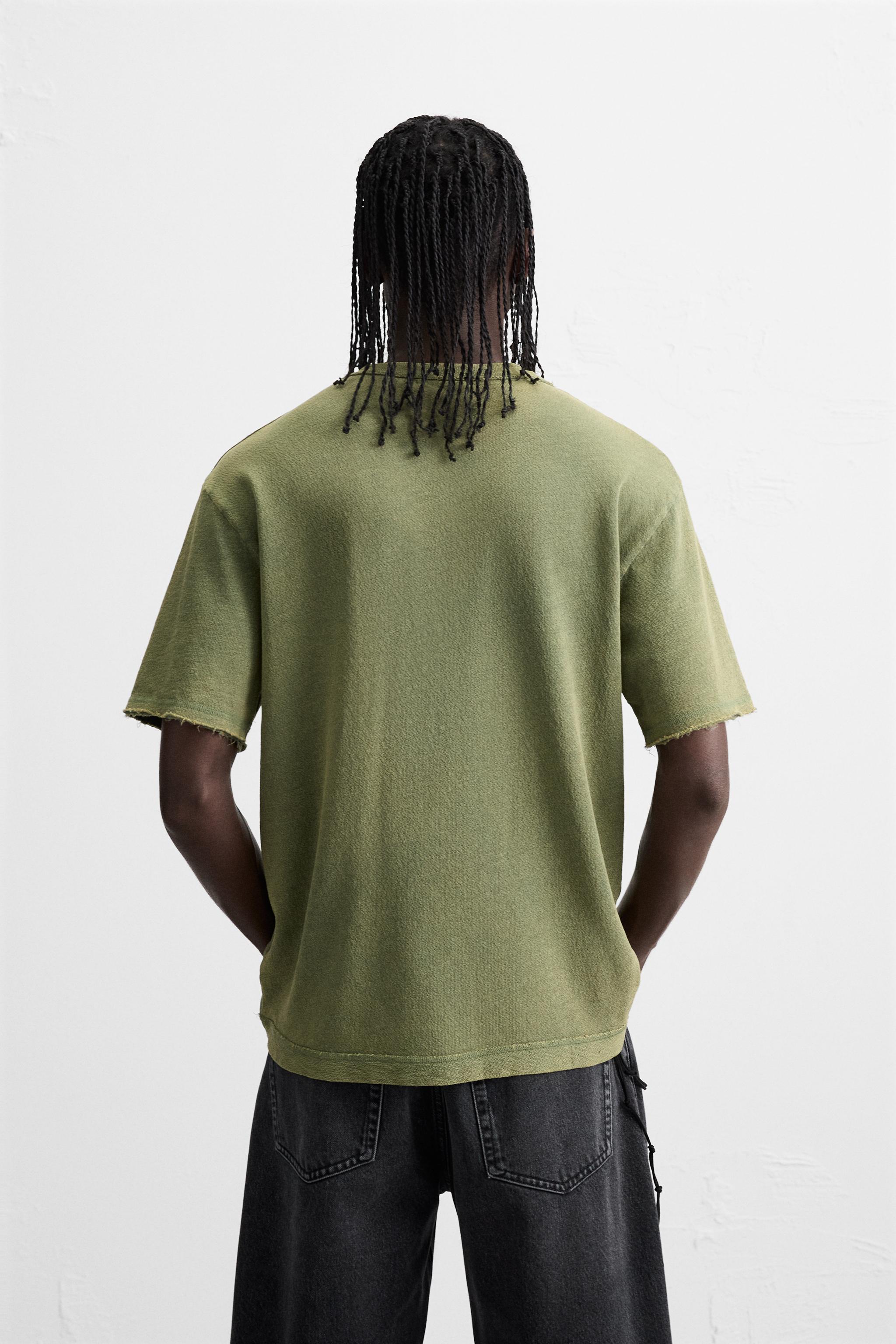 WASHED PRINT KNIT T-SHIRT