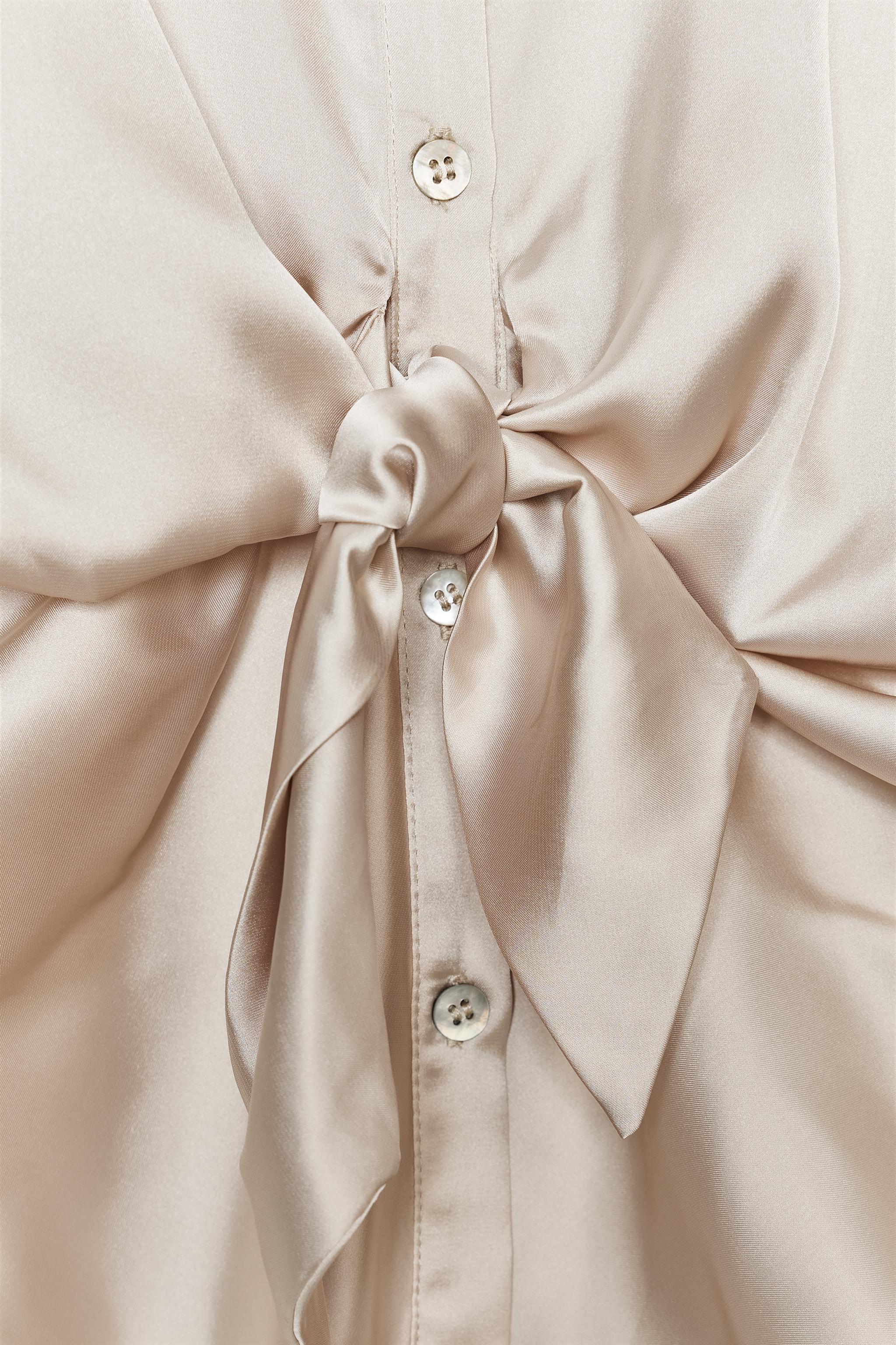 KNOTTED SATIN EFFECT SHIRT