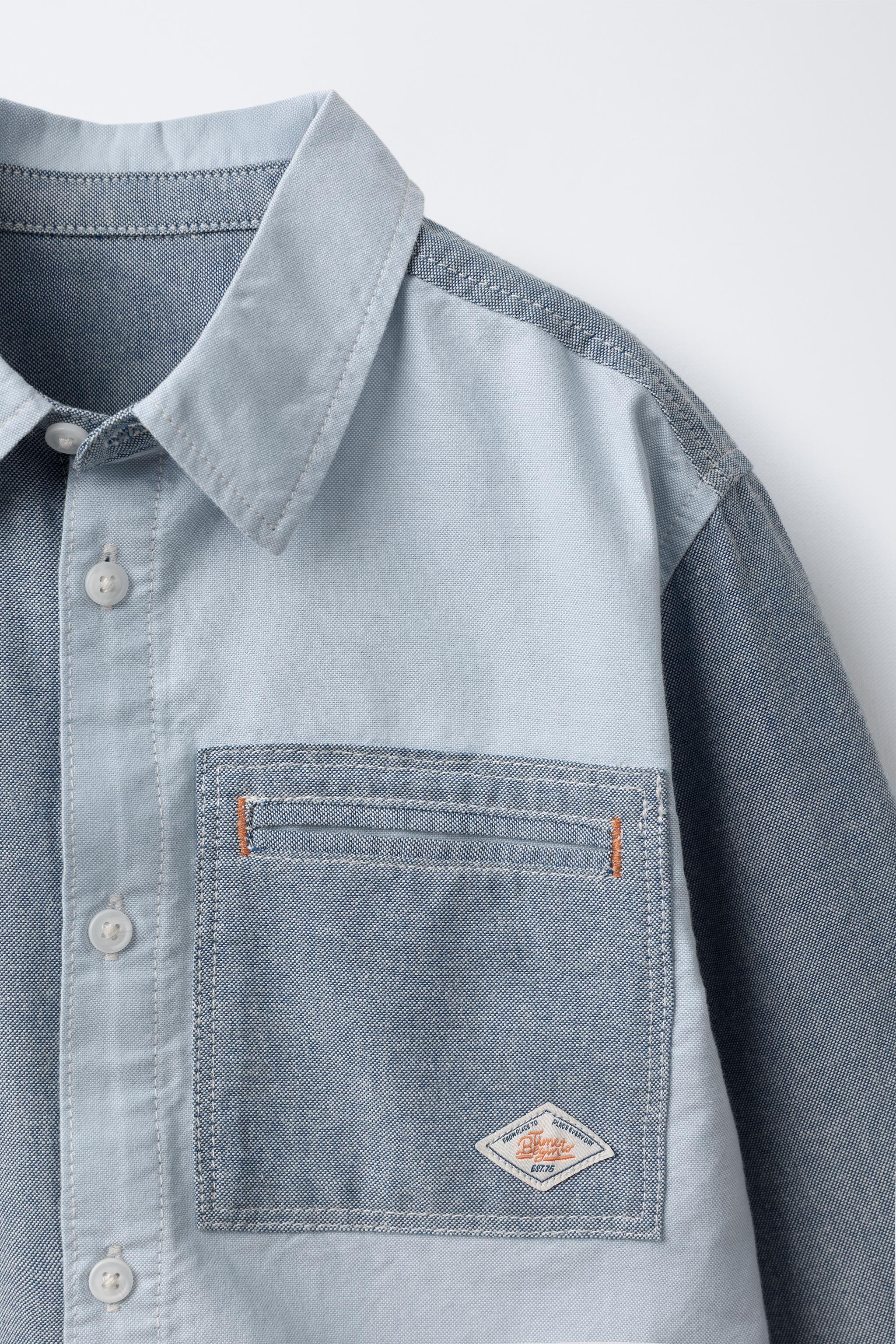 PATCHWORK OXFORD POCKET SHIRT