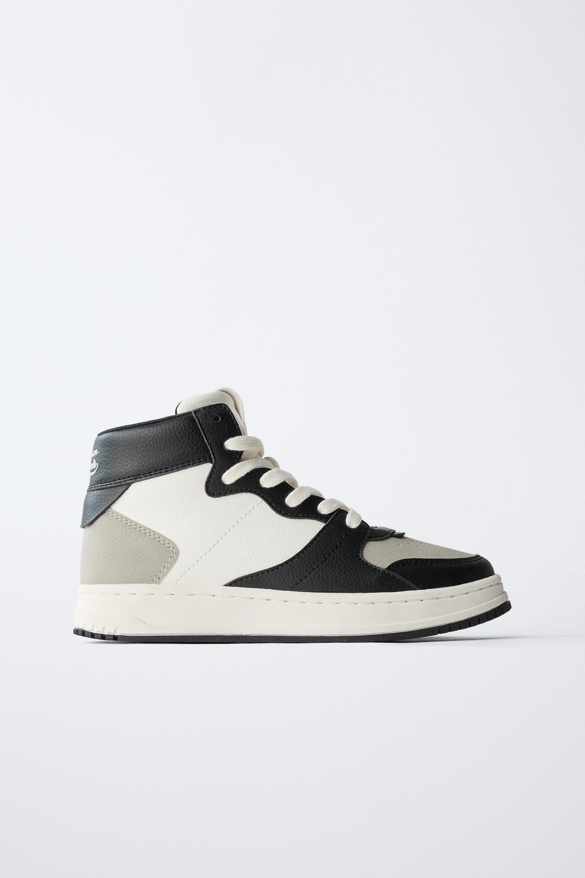 CONTRAST HIGH-TOP SNEAKERS