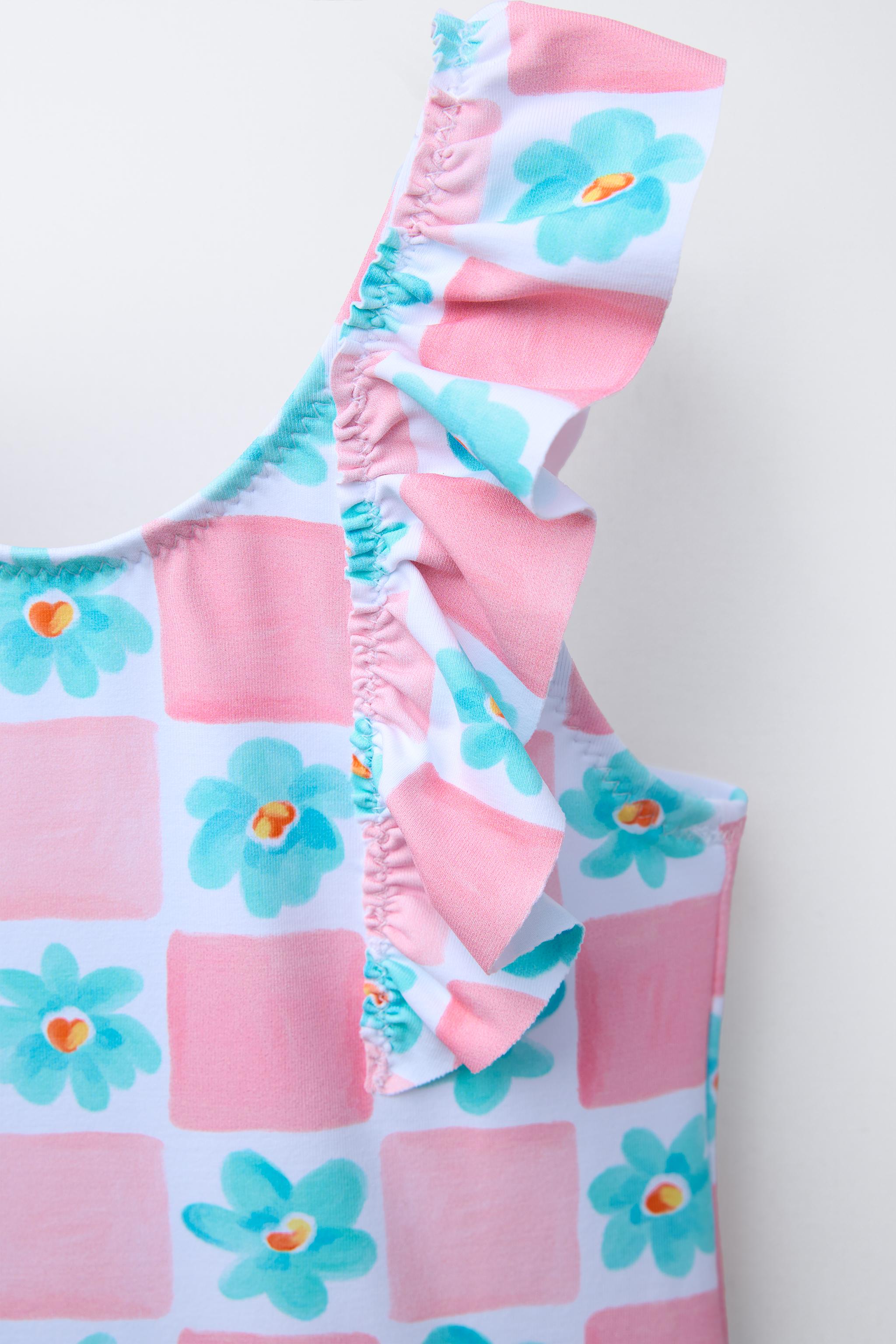 1-6 YEARS/ FLORAL SWIMSUIT