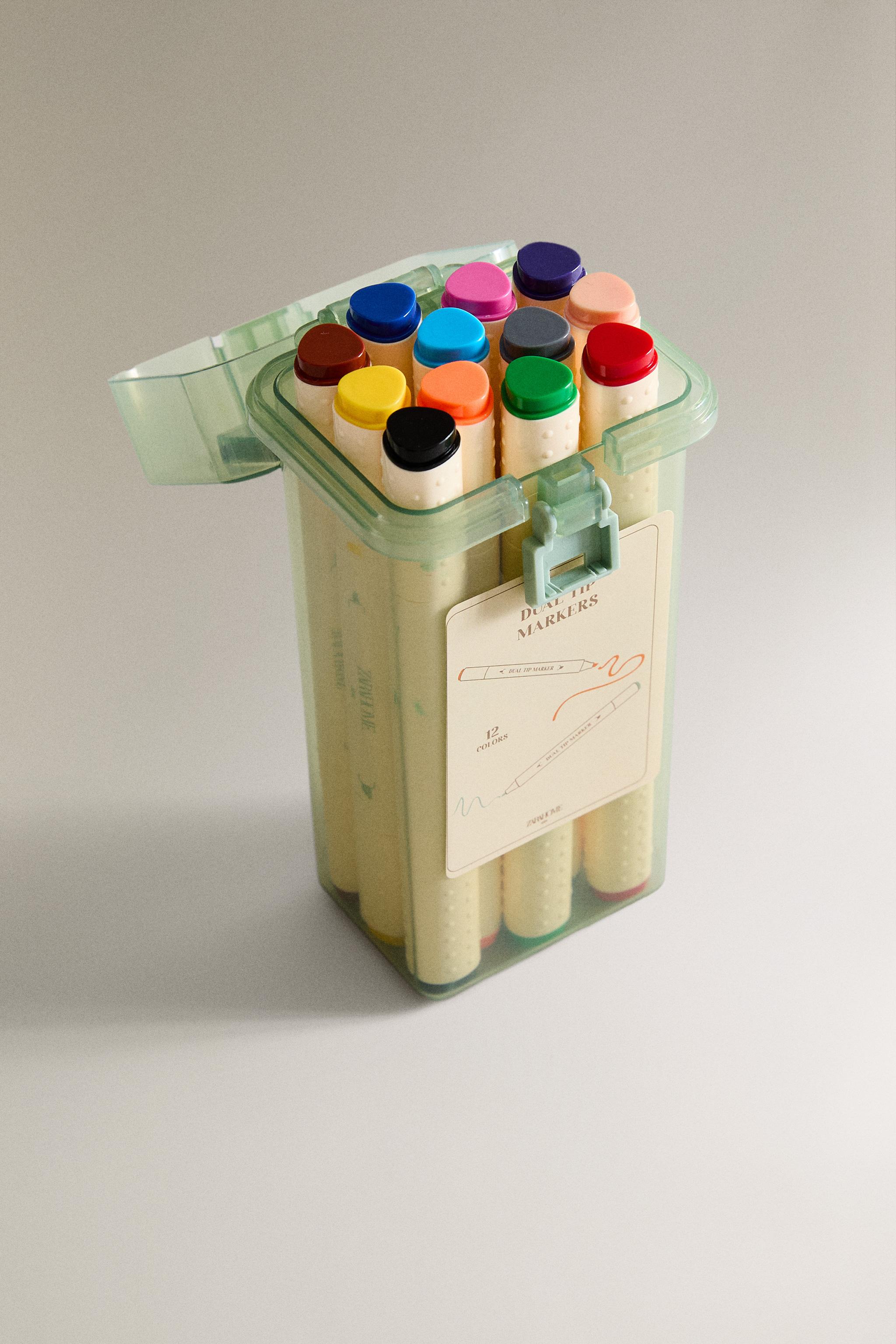 DOUBLE TIPPED MARKERS (SET OF 12)