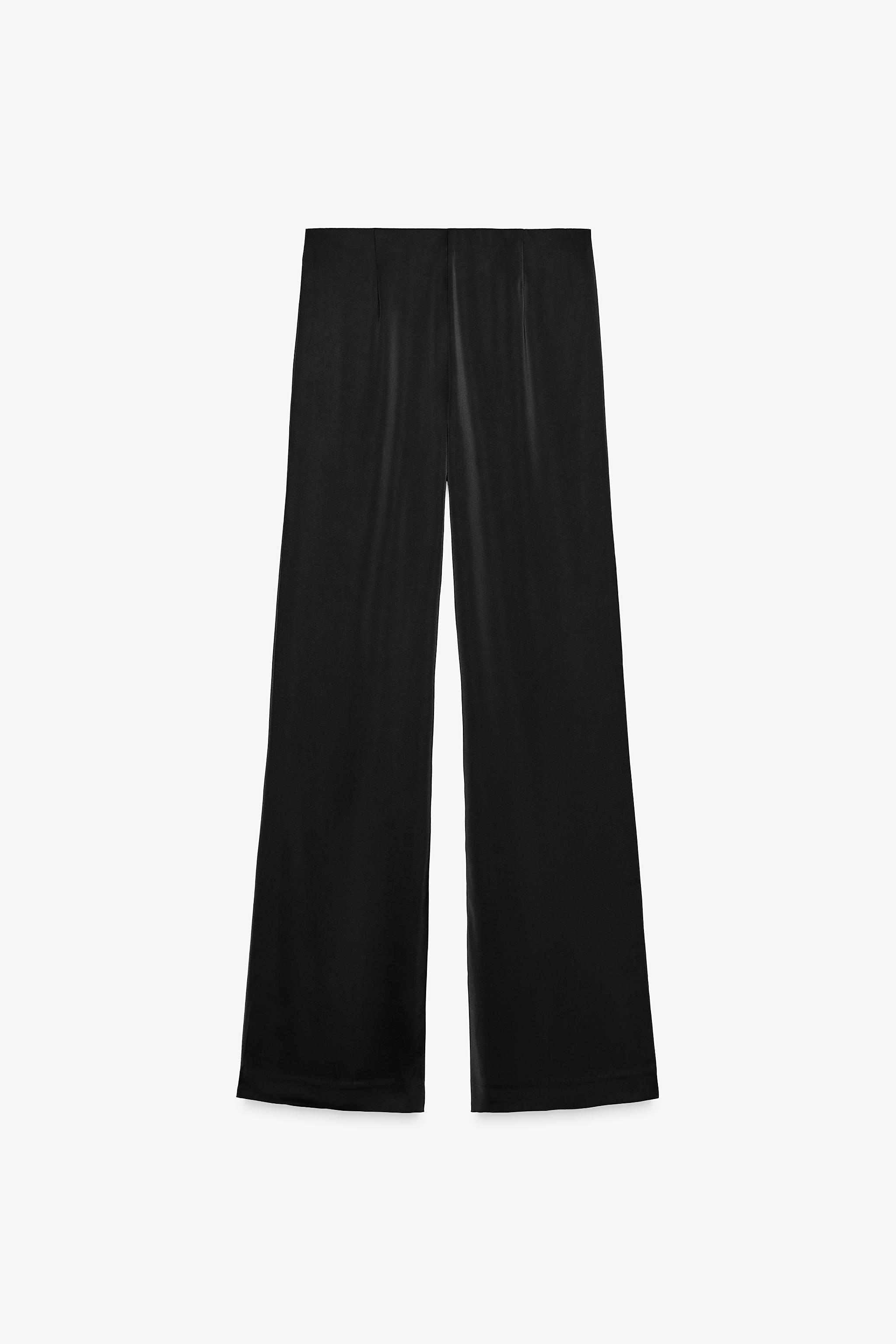 HIGH-WAISTED SATIN PANTS