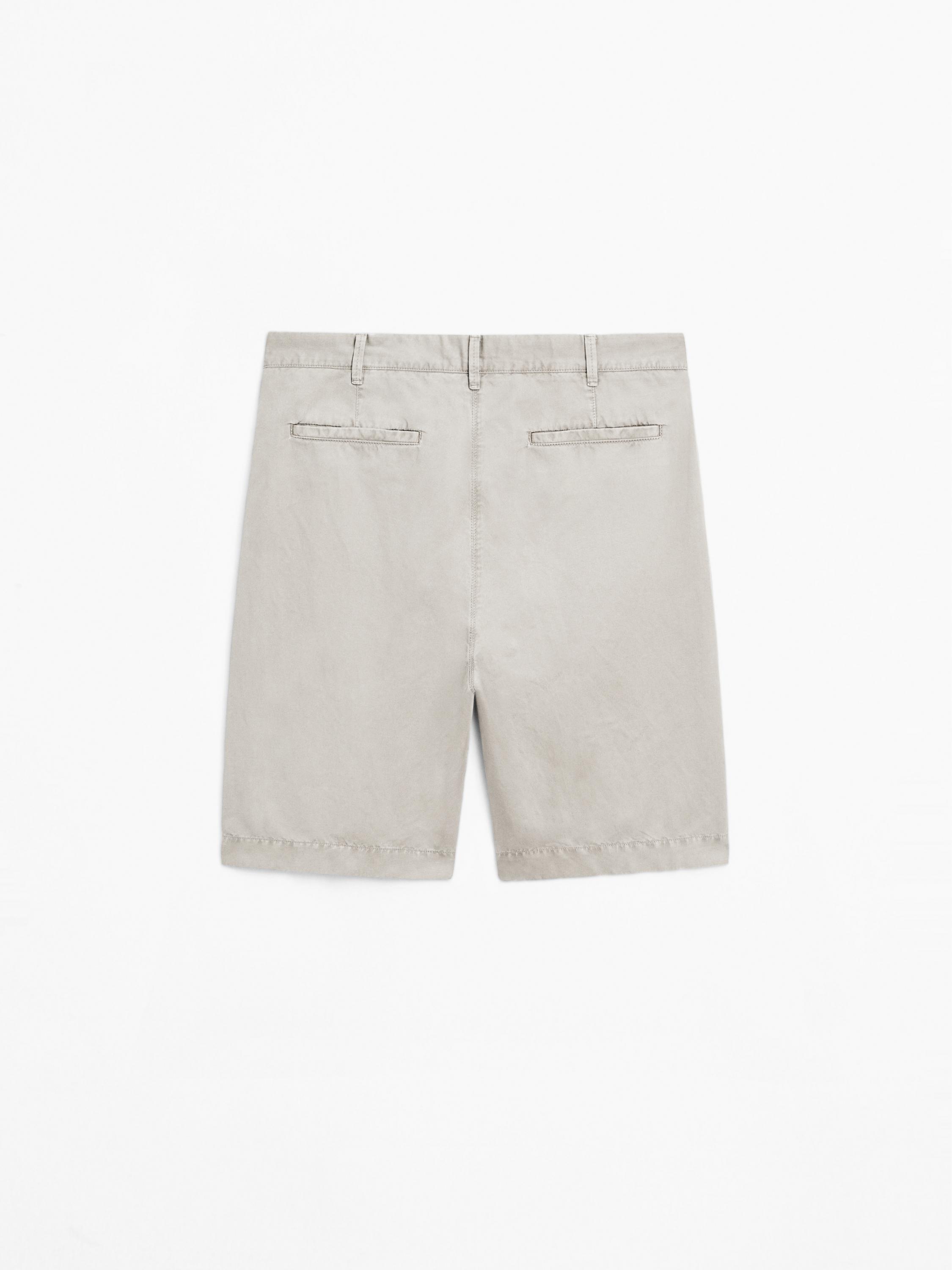 Lightweight linen blend Bermuda shorts