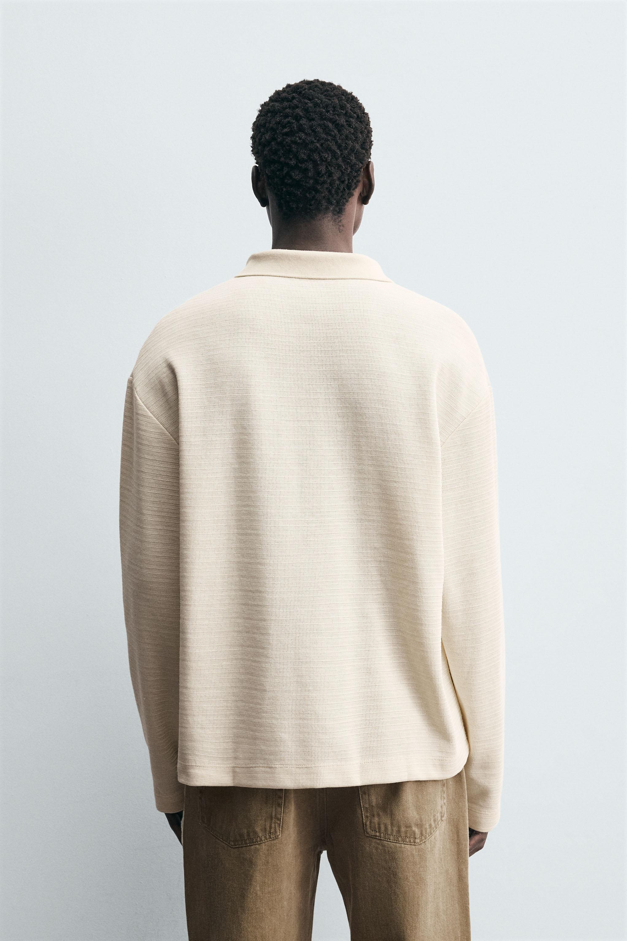 TEXTURED DRAWSTRING POLO SHIRT