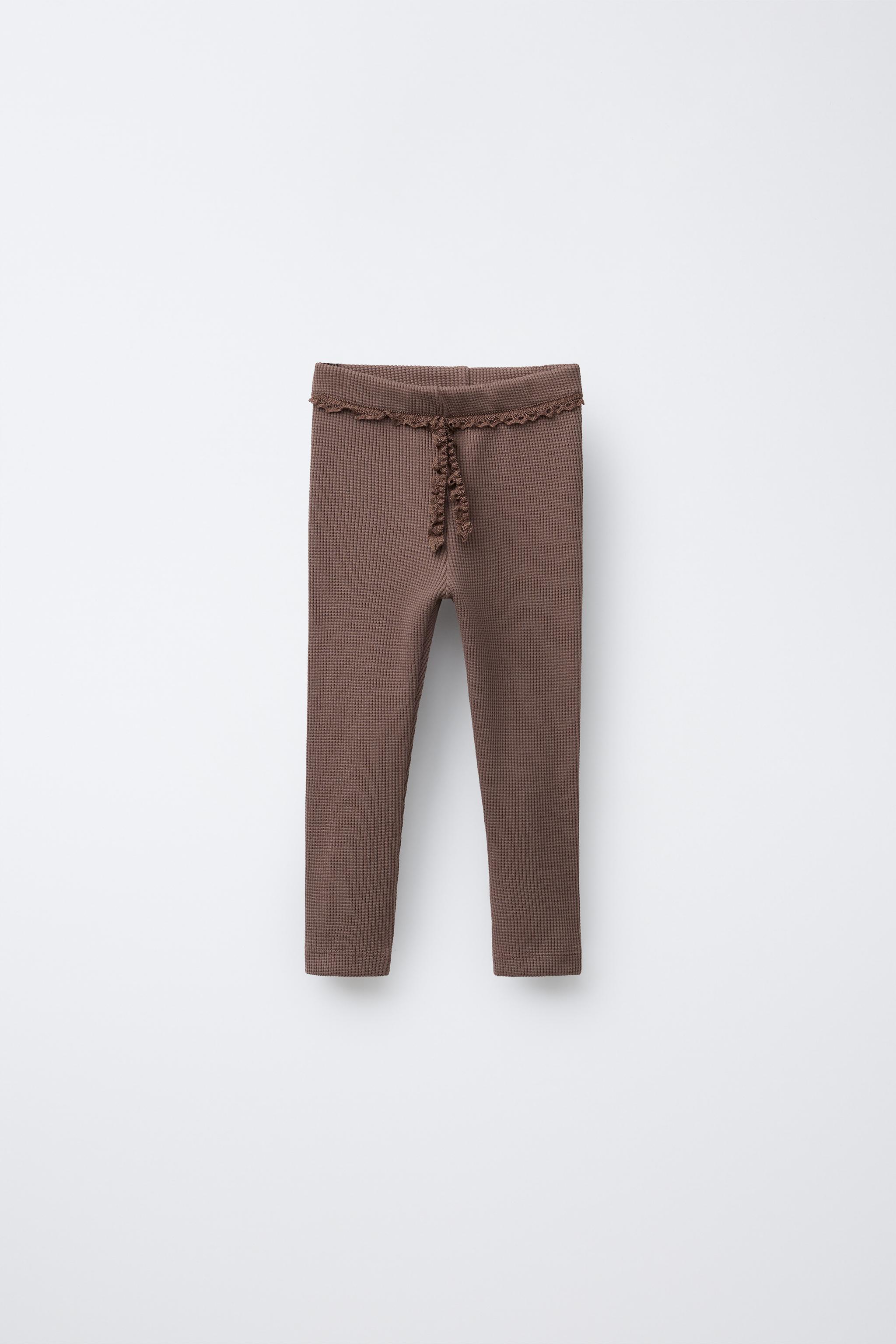 LACE DETAIL WAFFLE LEGGINGS