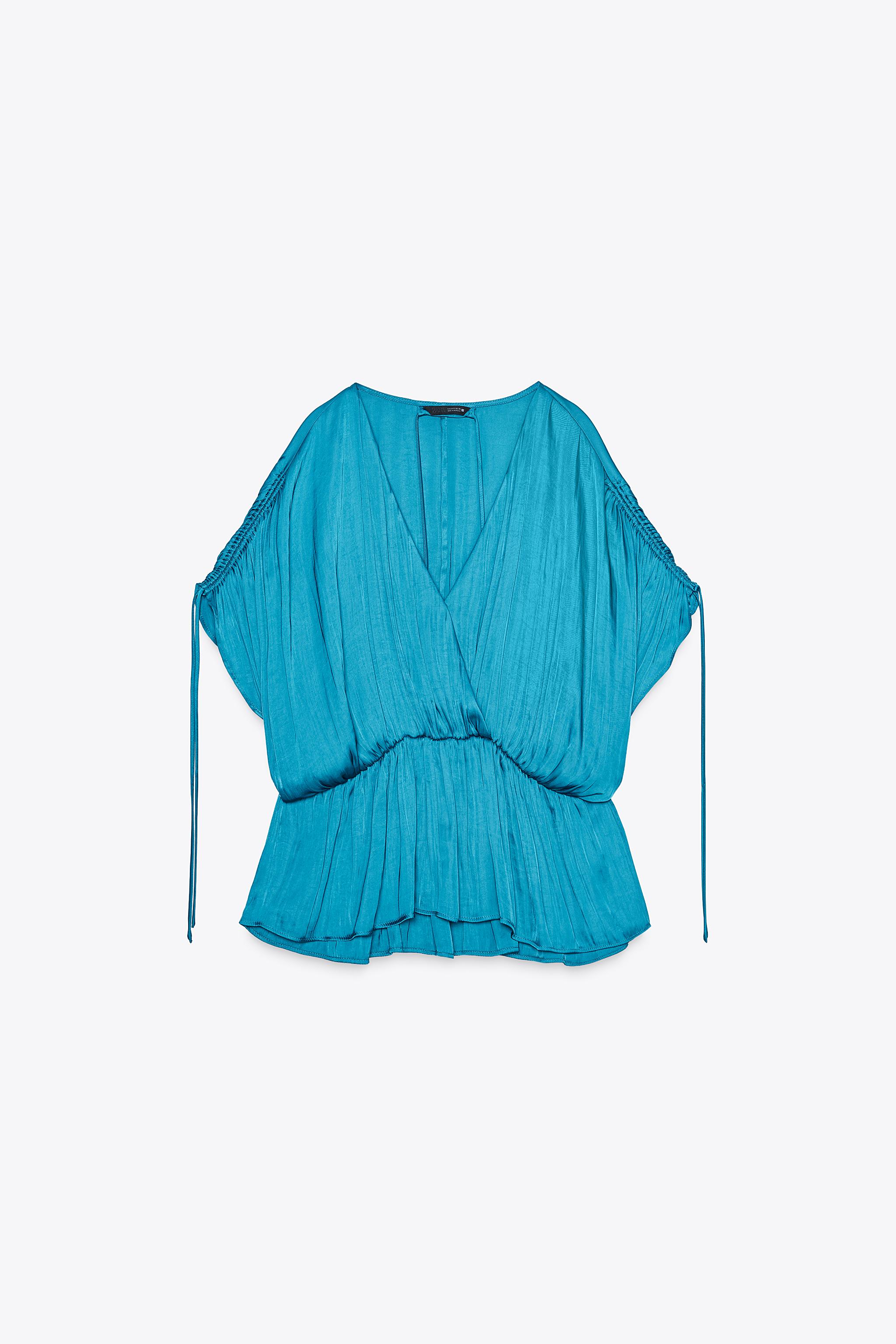 RUCHED SATIN EFFECT BLOUSE