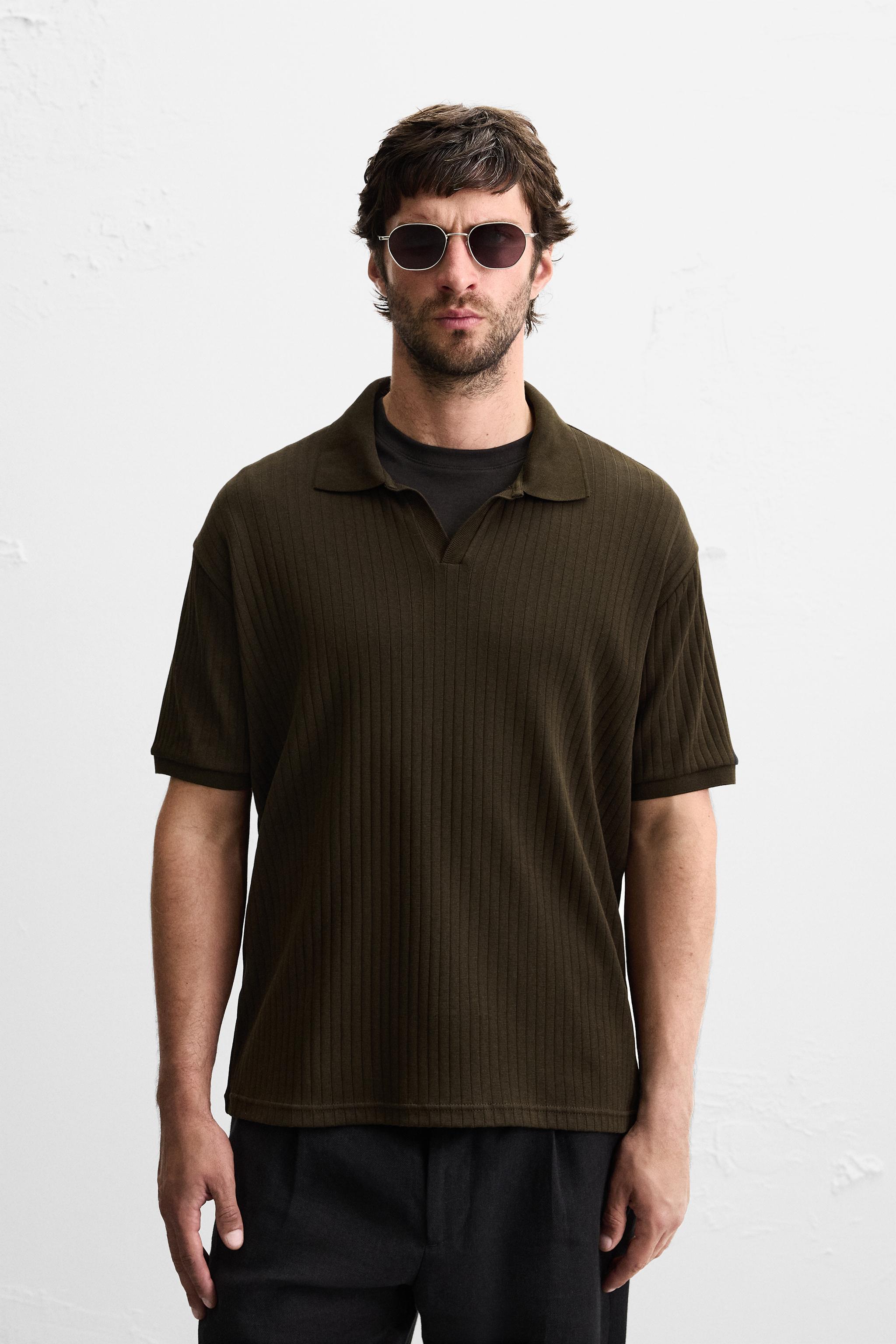 RIB KNIT POLO SHIRT