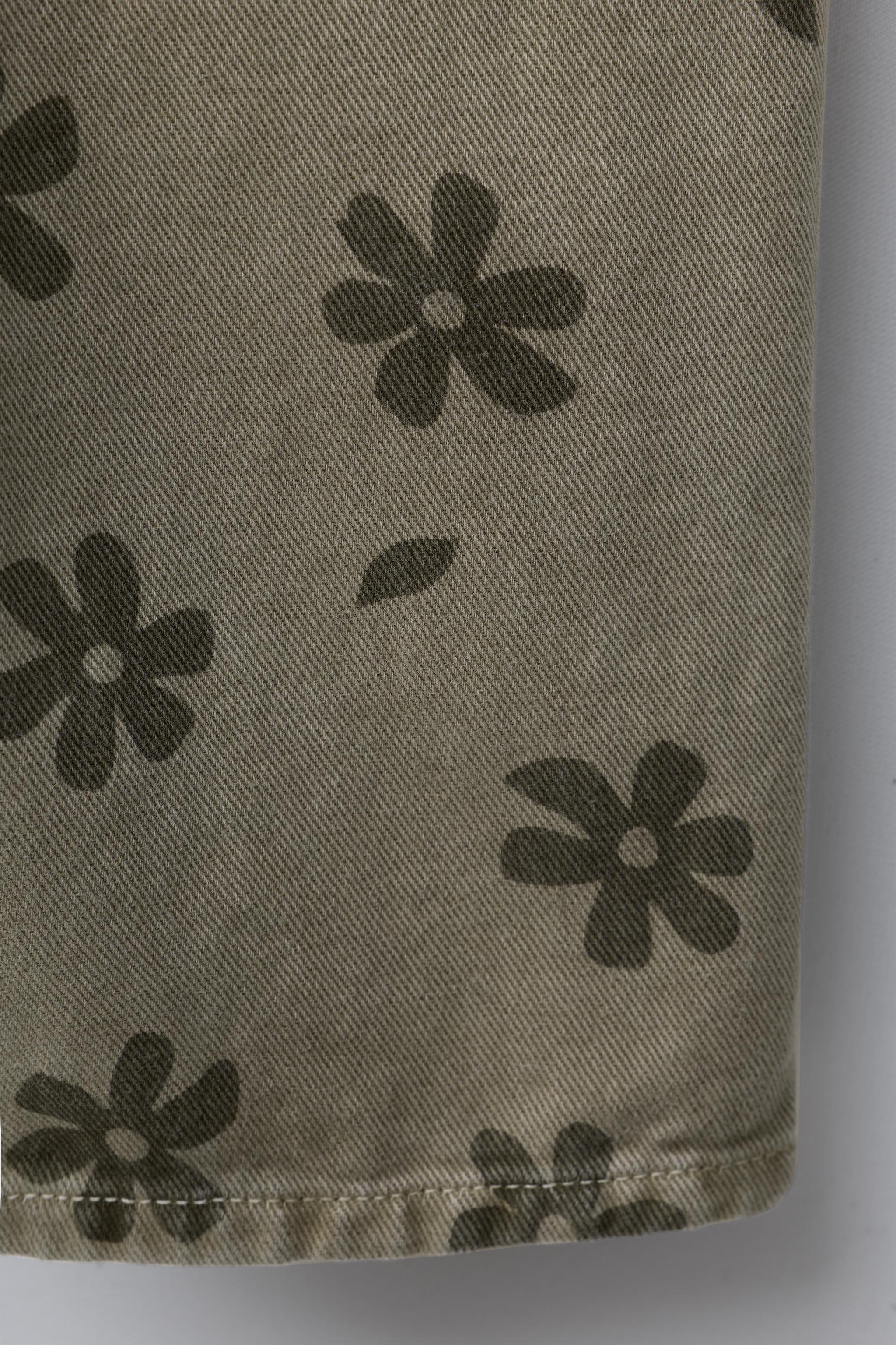 FLORAL TWILL OVERALLS