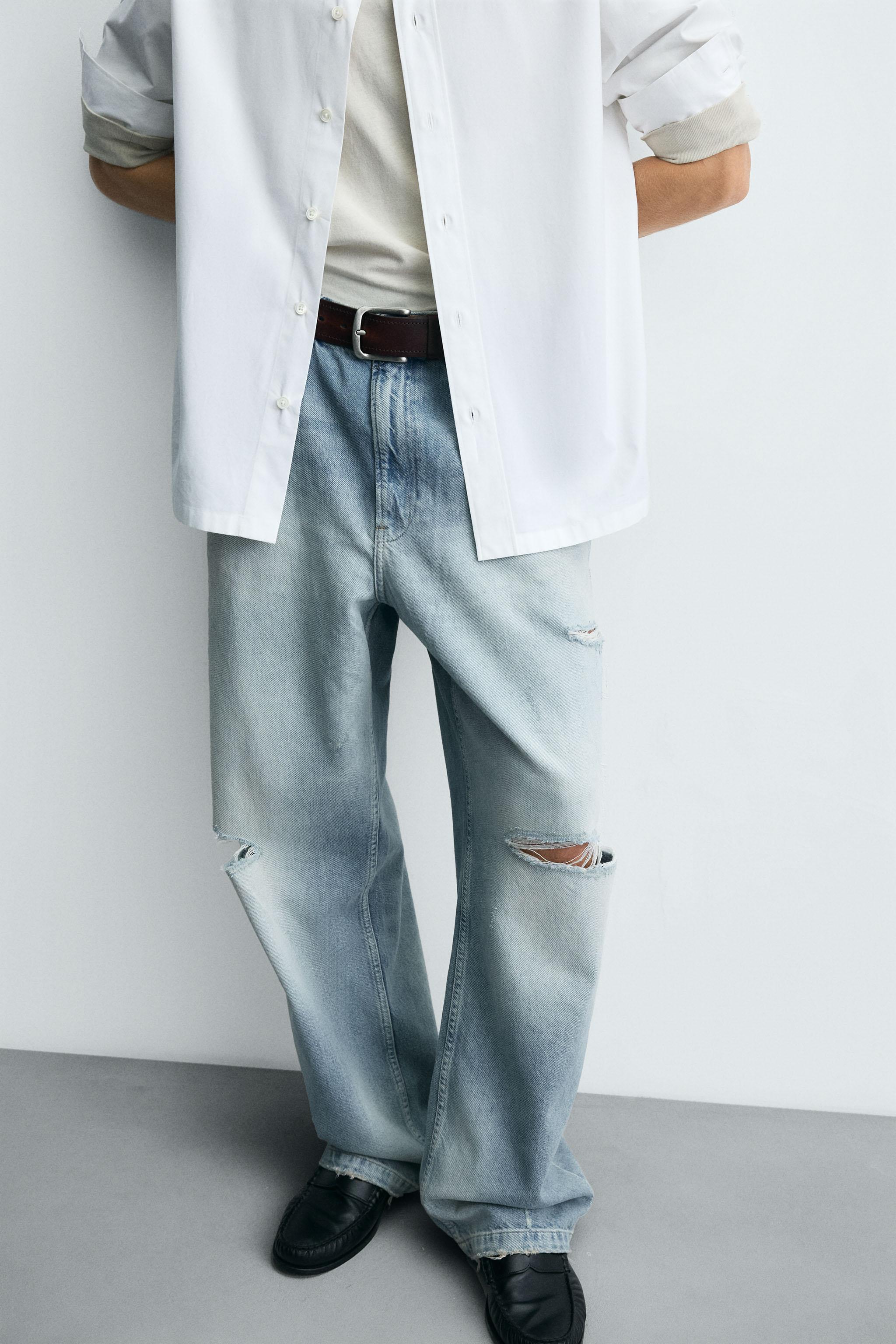 RIPPED BAGGY FIT JEANS