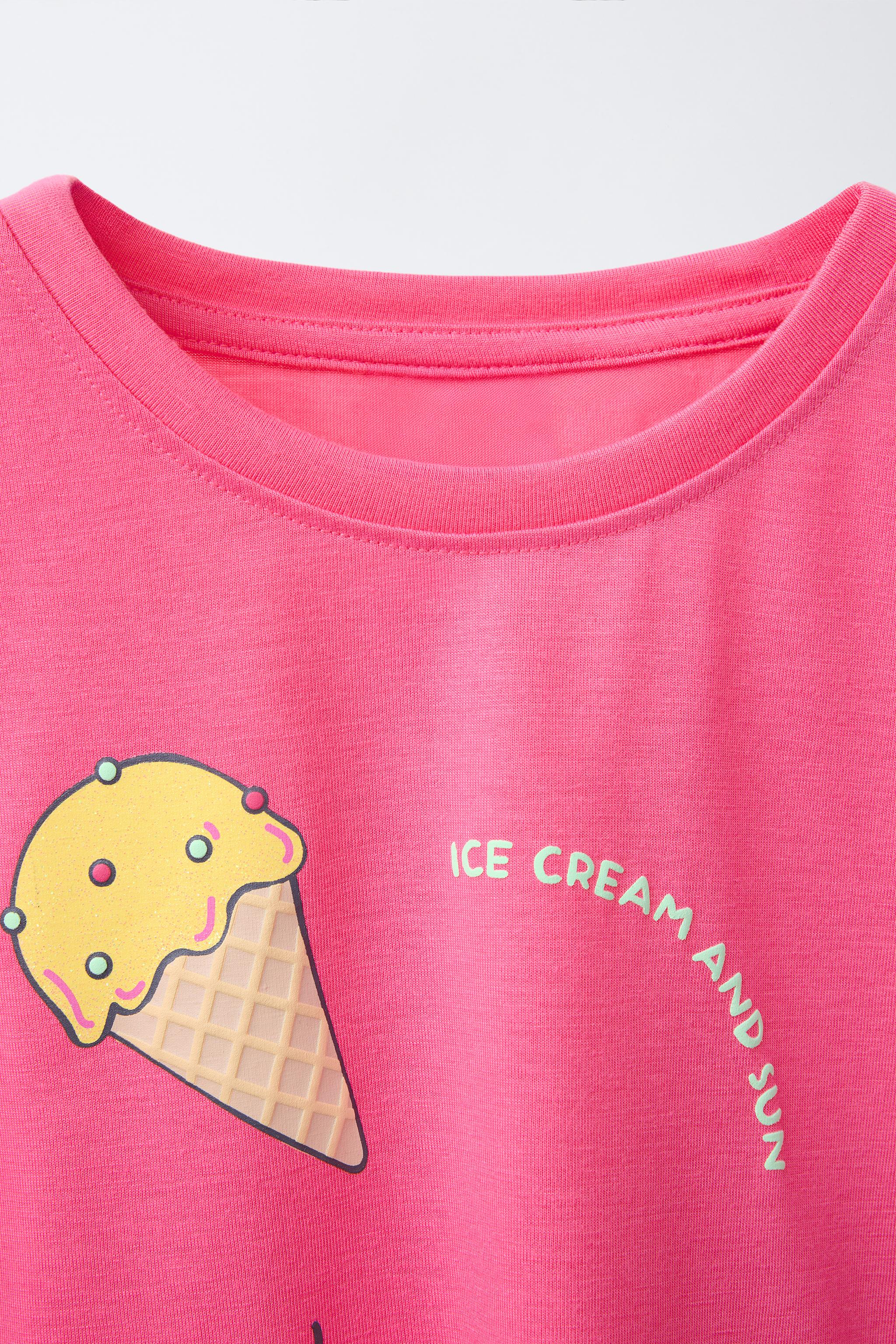 6-14 YEARS/ ICE CREAM T-SHIRT AND BERMUDA PAJAMAS