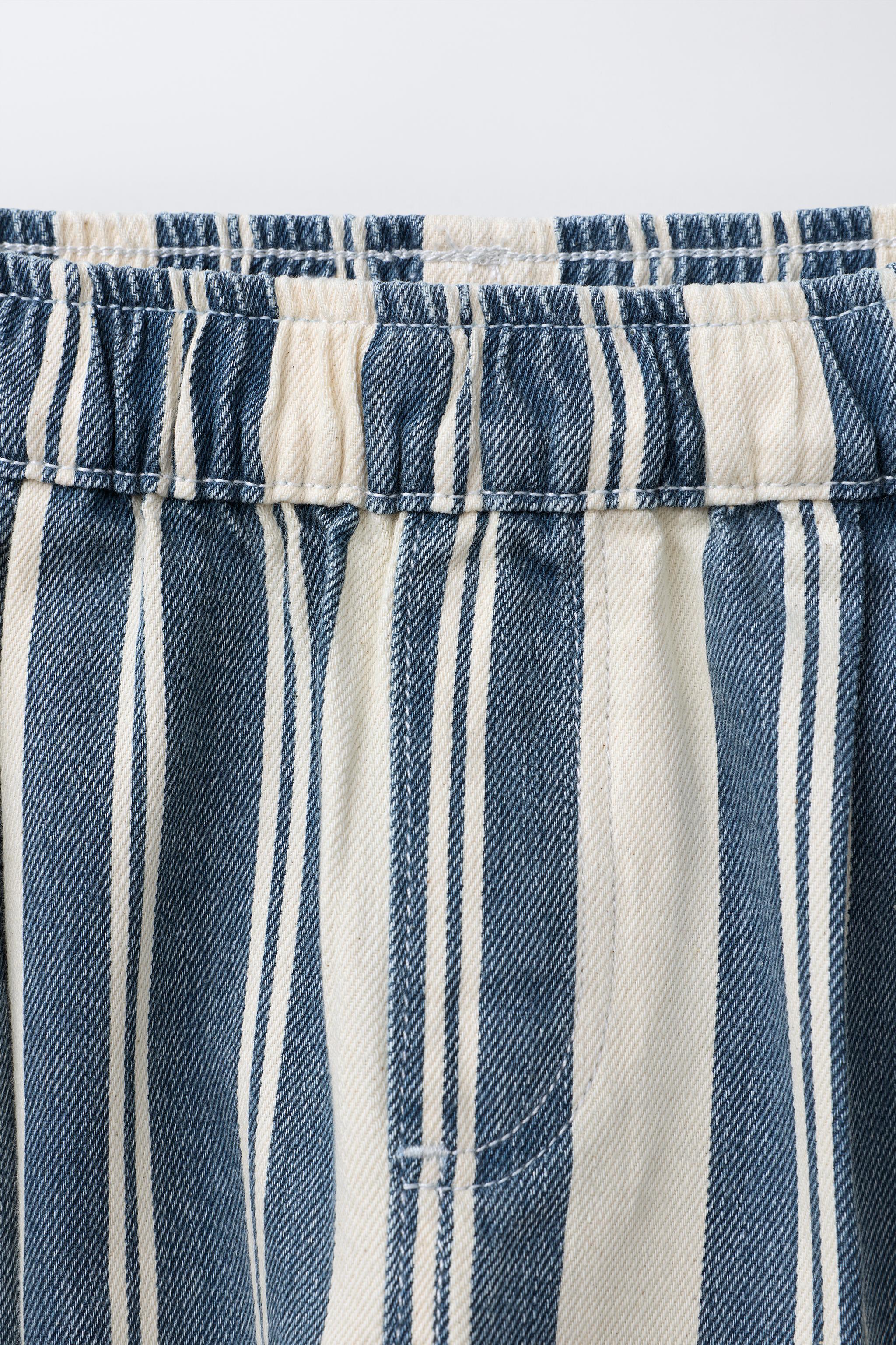 STRIPED RELAXED TWILL PANTS