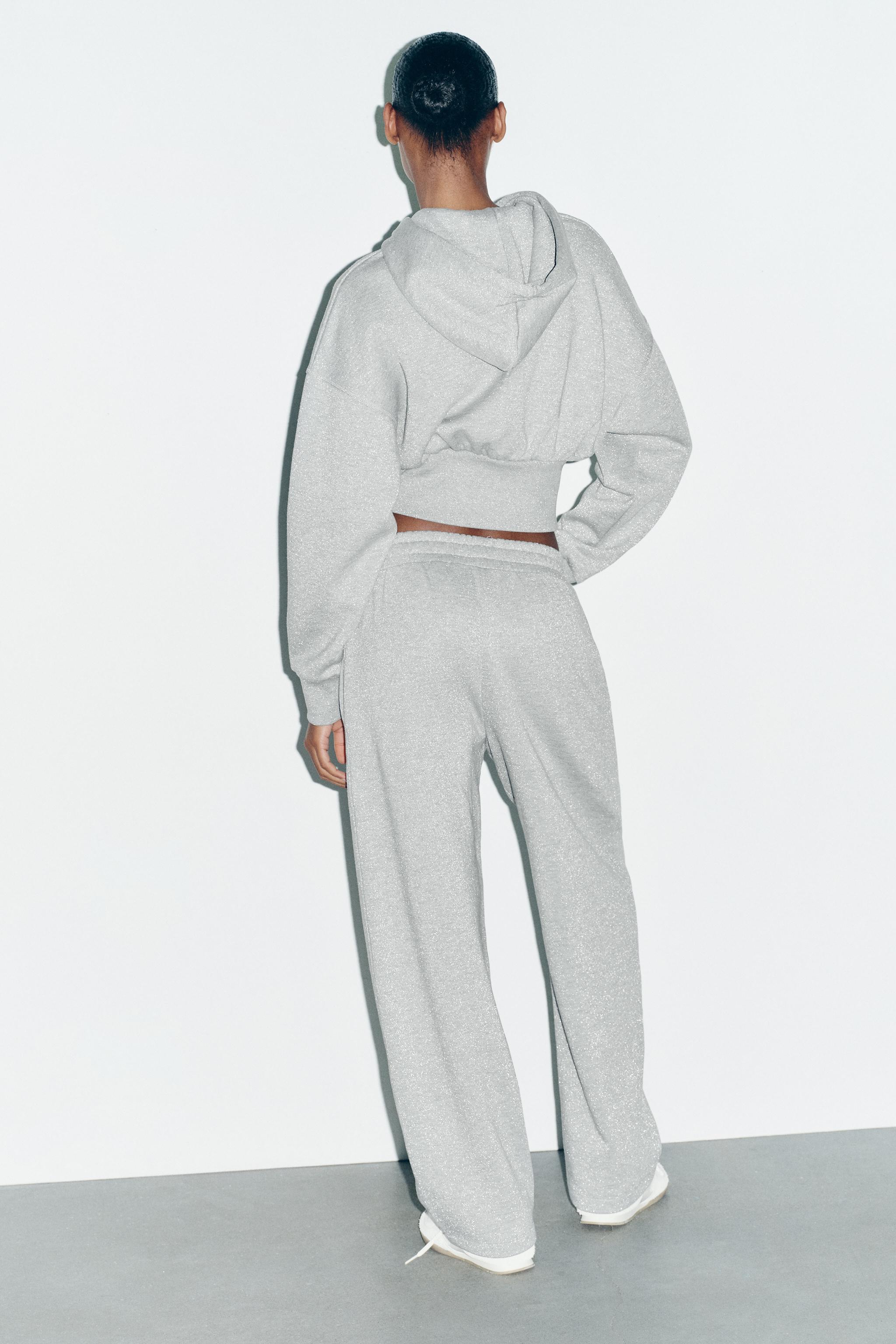 METALLIC THREAD FLEECE PANTS