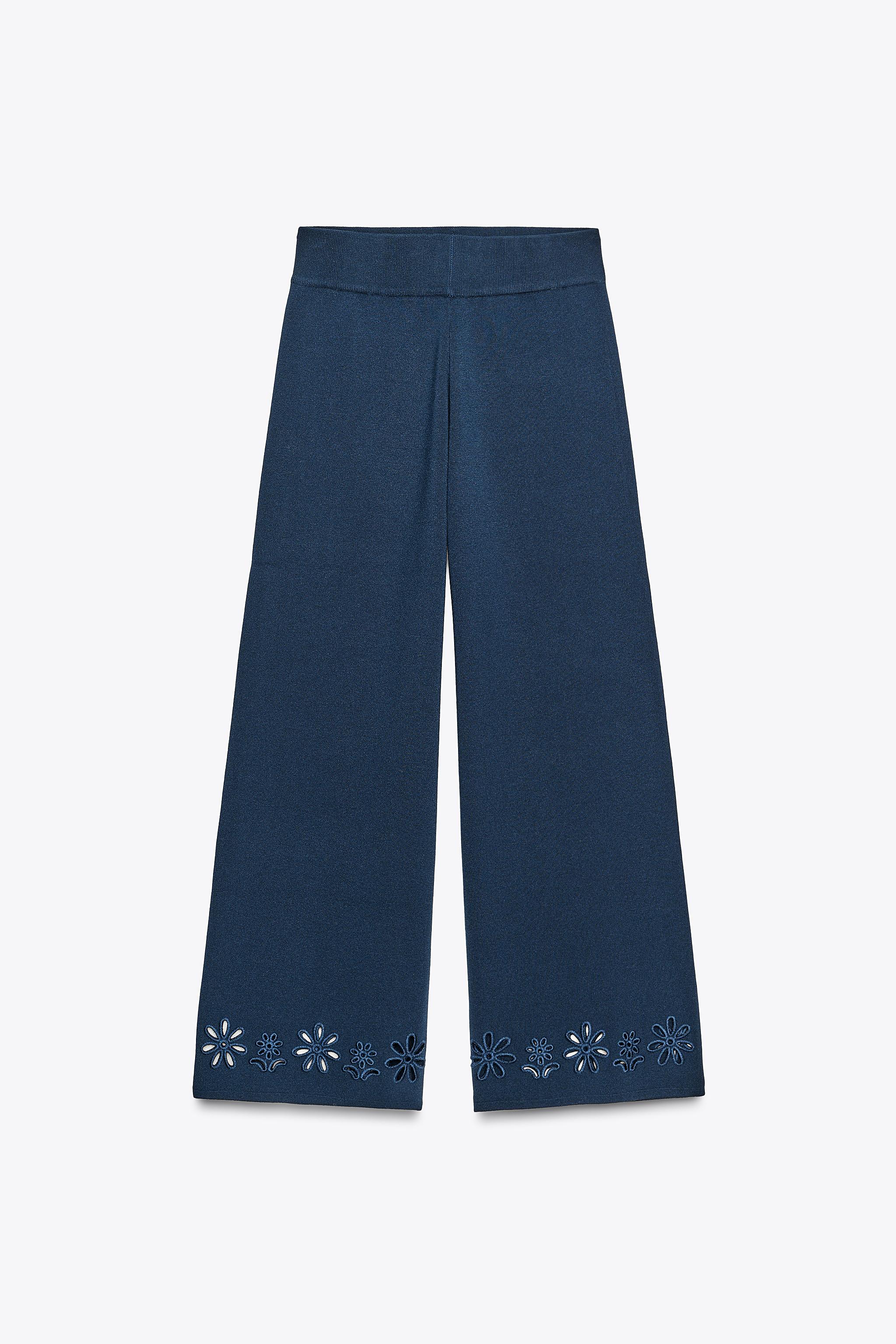 KNIT PANTS WITH OPENWORK EMBROIDERY