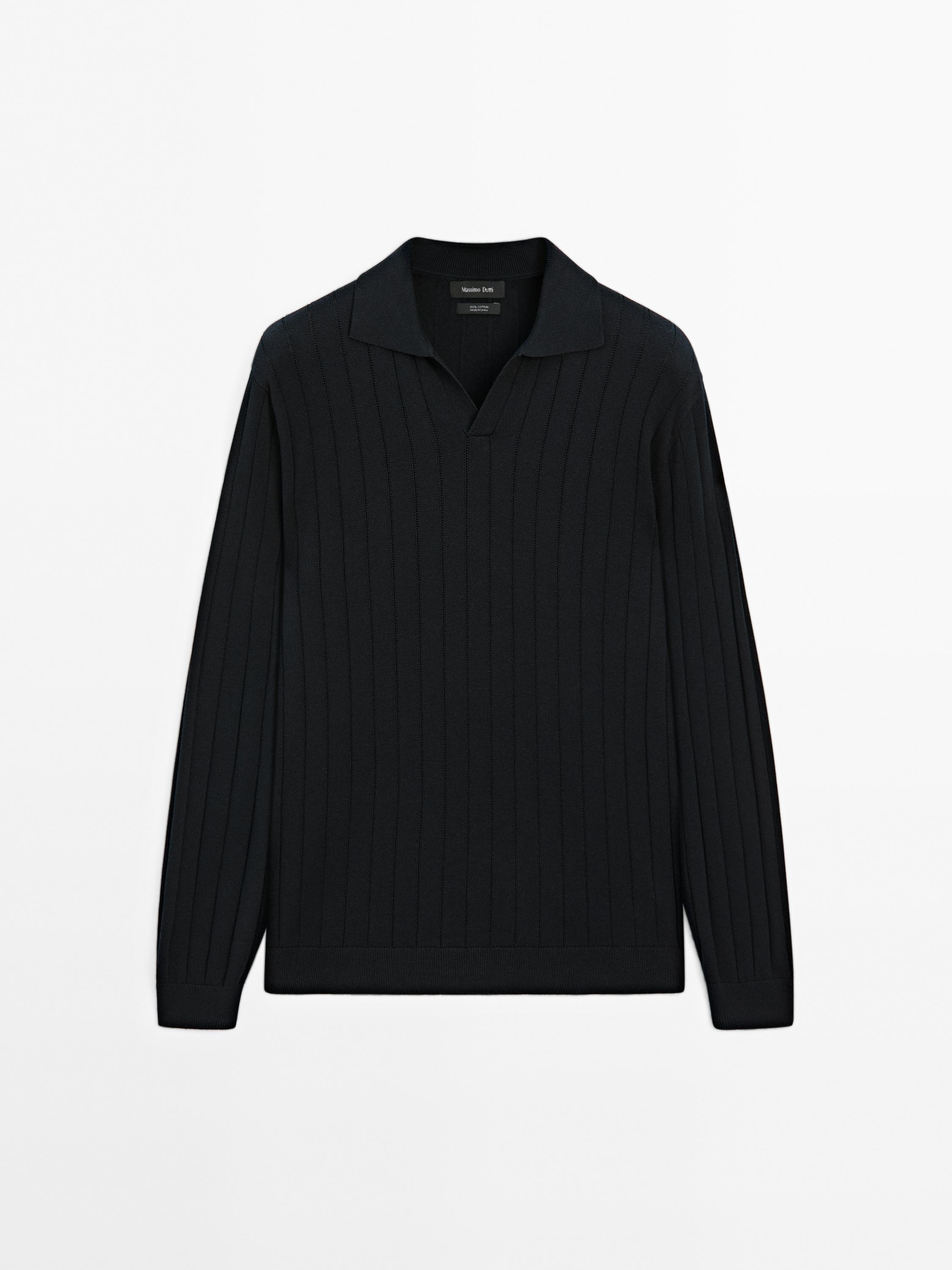 Long sleeve polo sweater