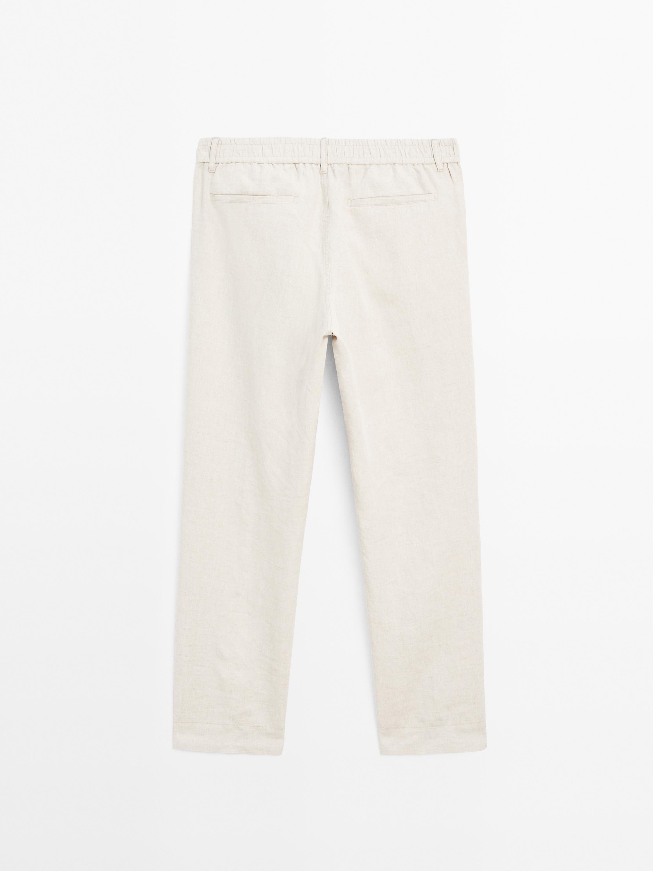 100% linen jogger fit trousers