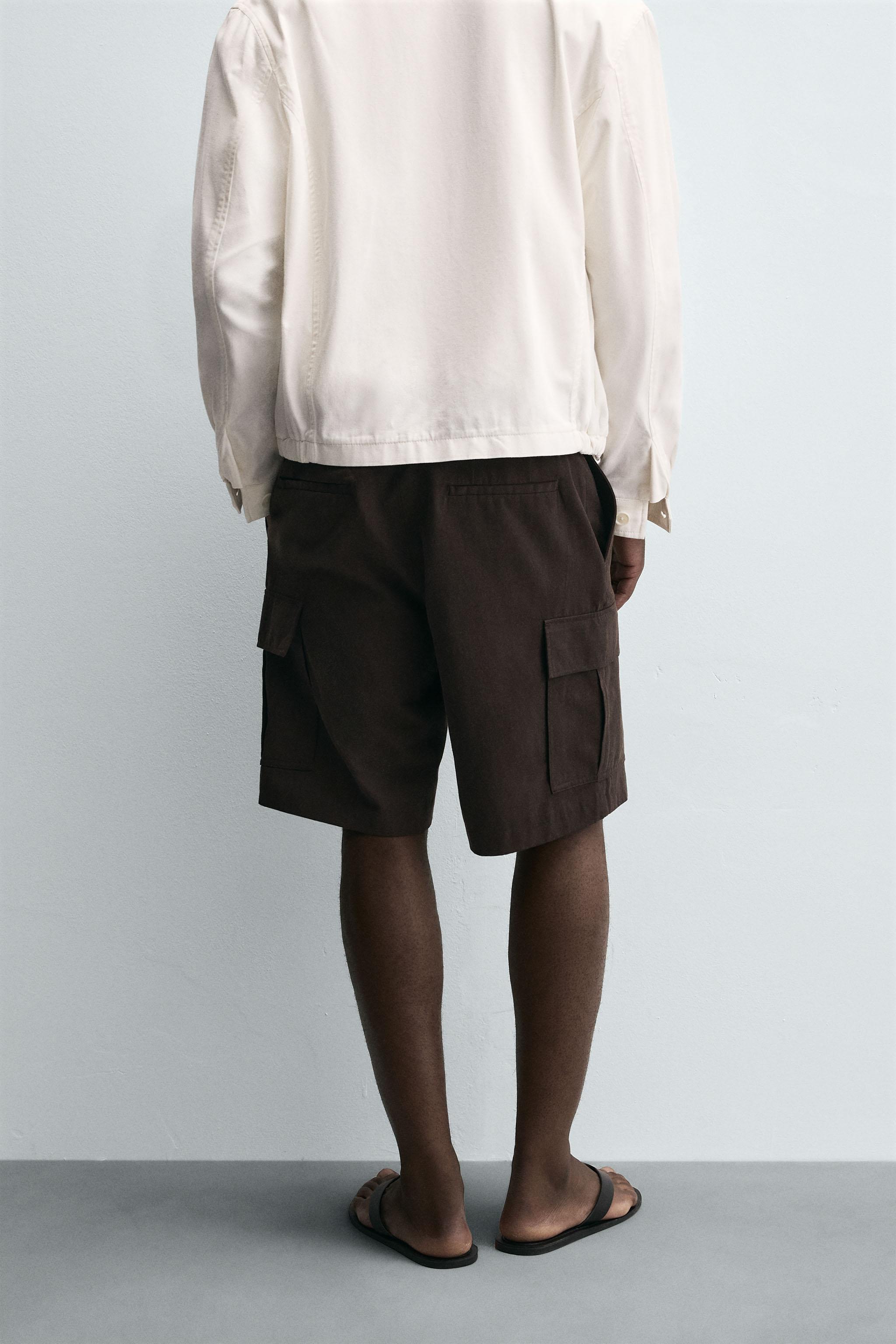 LYOCELL-COTTON CARGO SHORTS