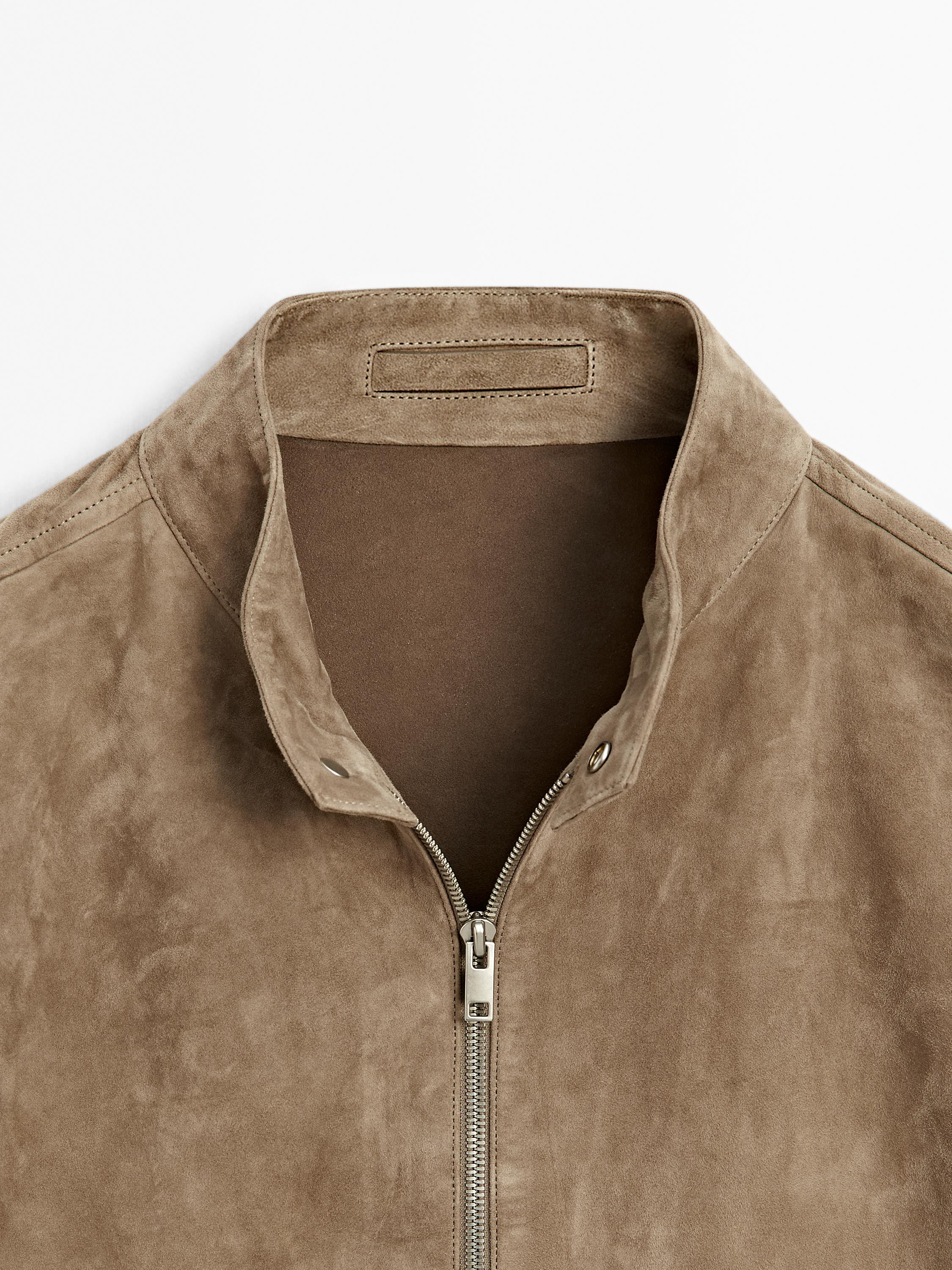 Short suede goatskin jacket