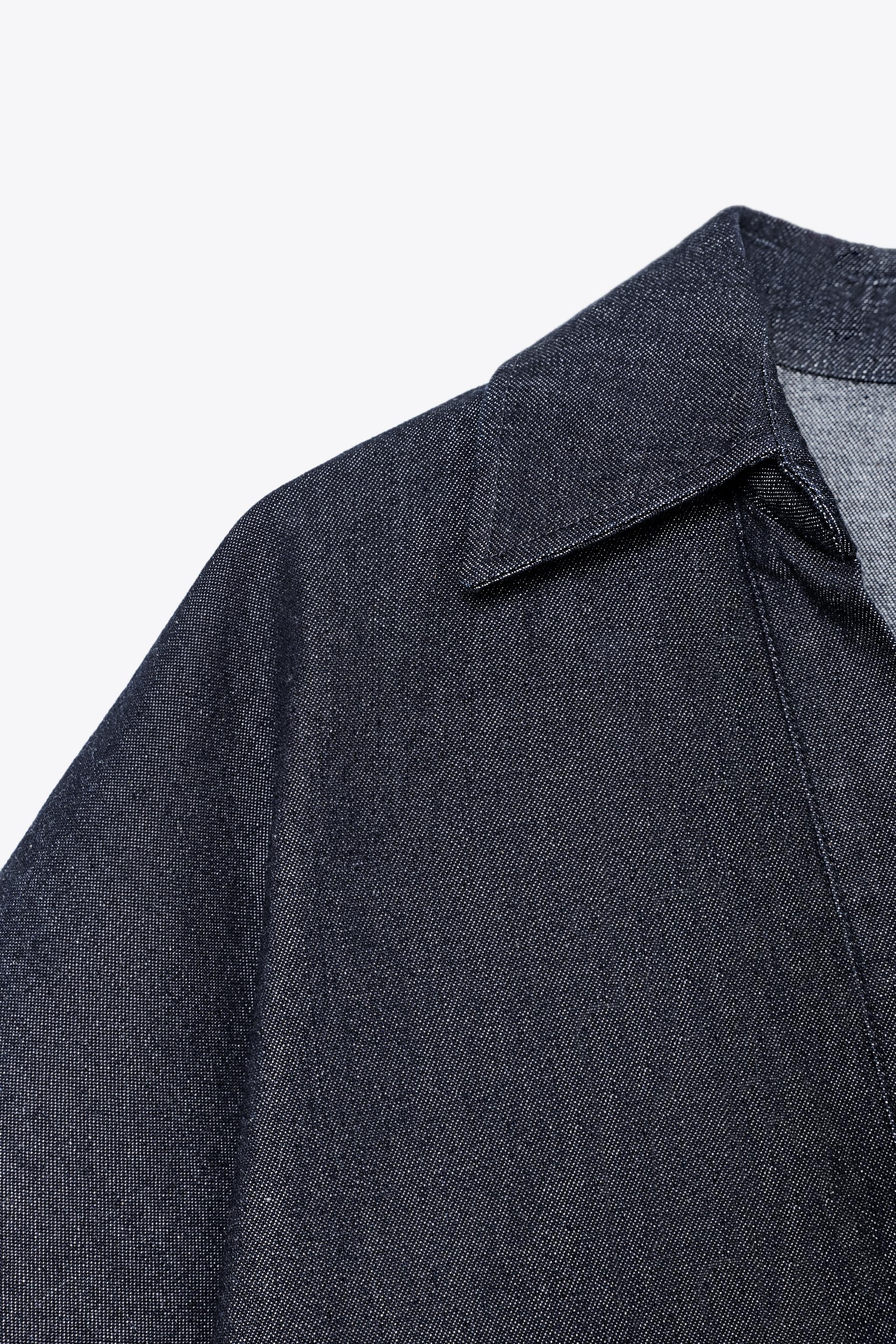 TRF DENIM POLO COLLAR SHIRT