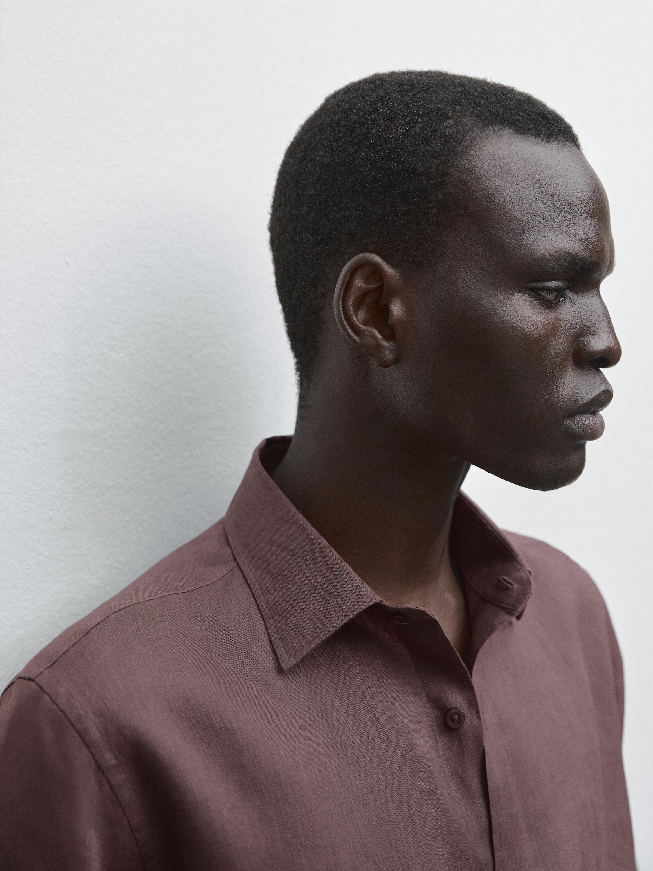 100% linen slim fit shirt