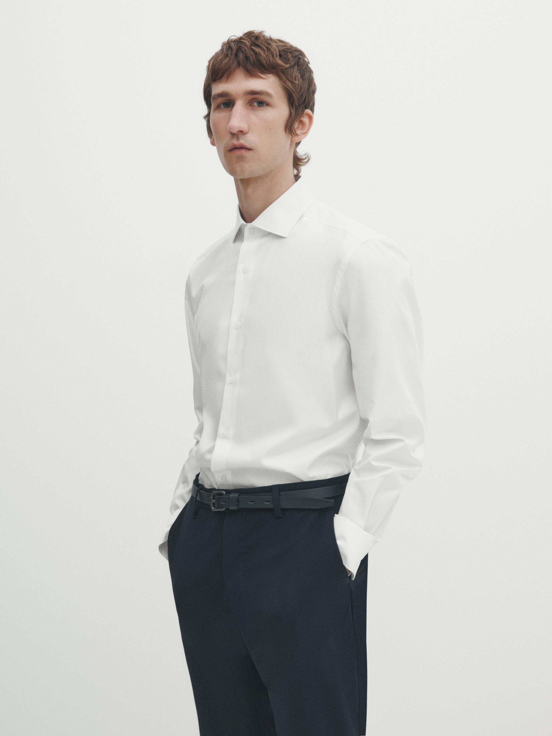 Slim fit 100% cotton shirt