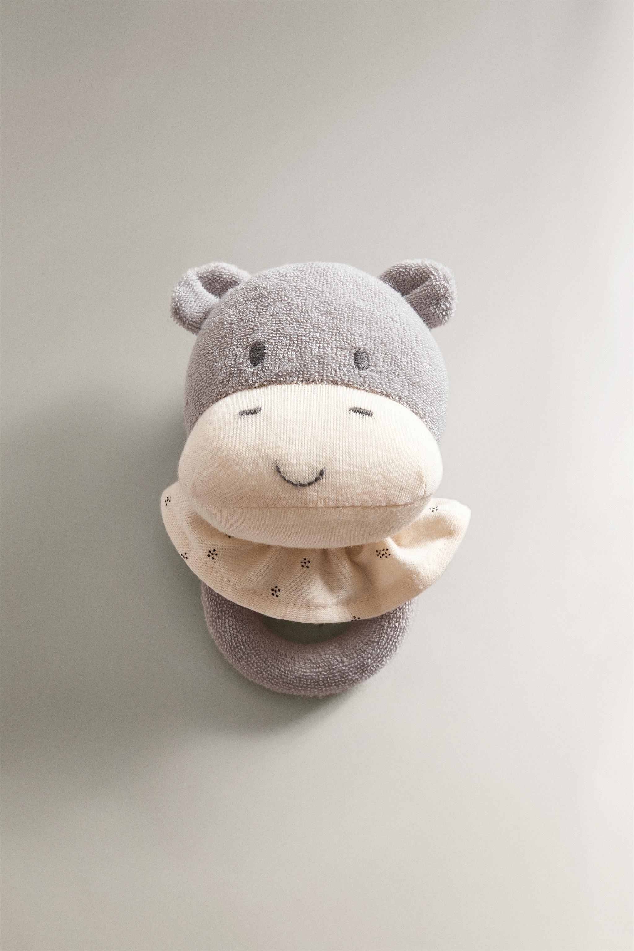 CHILDREN'S HIPPOPOTAMUS PLUSH TOY RATTLE