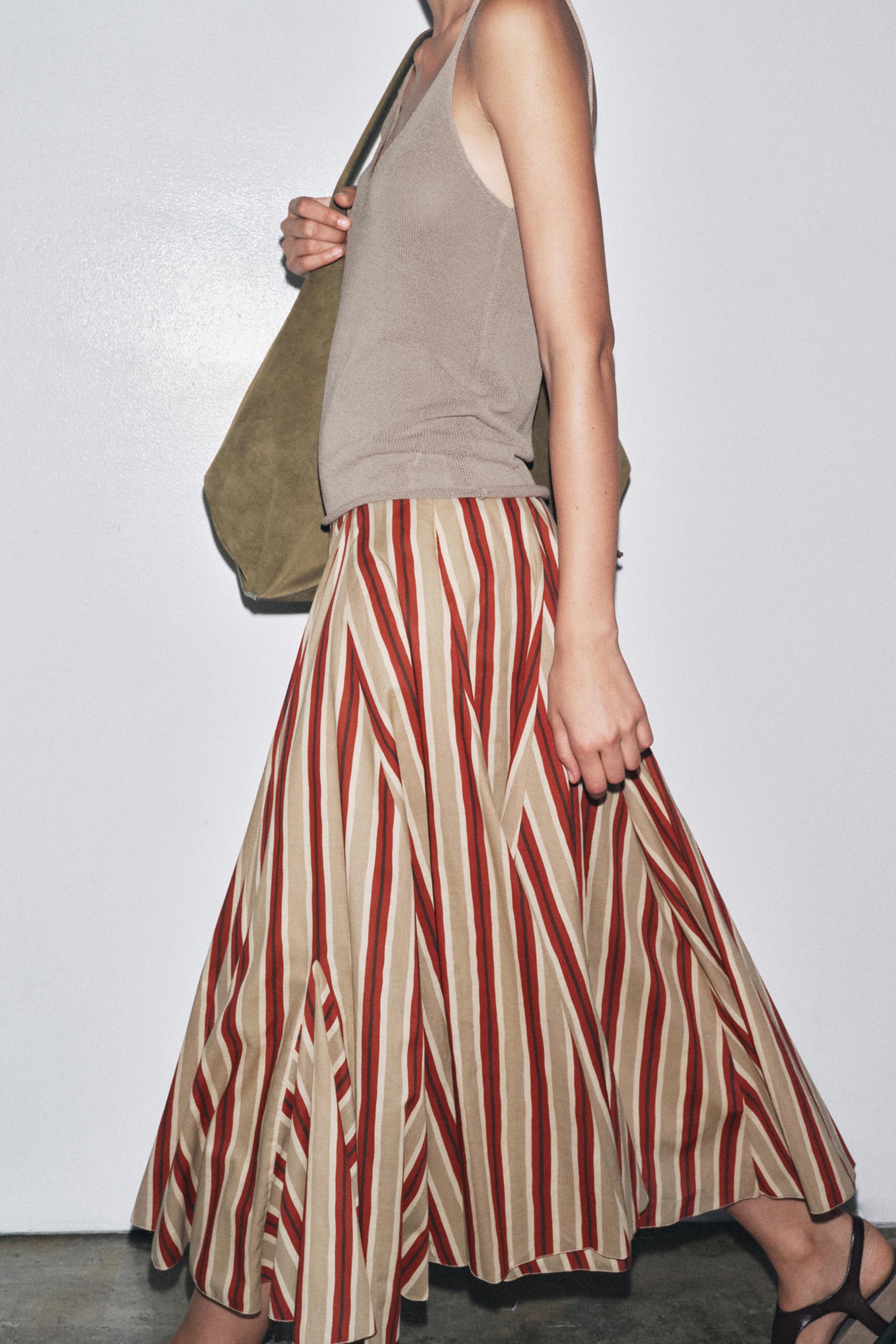 ZW COLLECTION STRIPED MIDI SKIRT