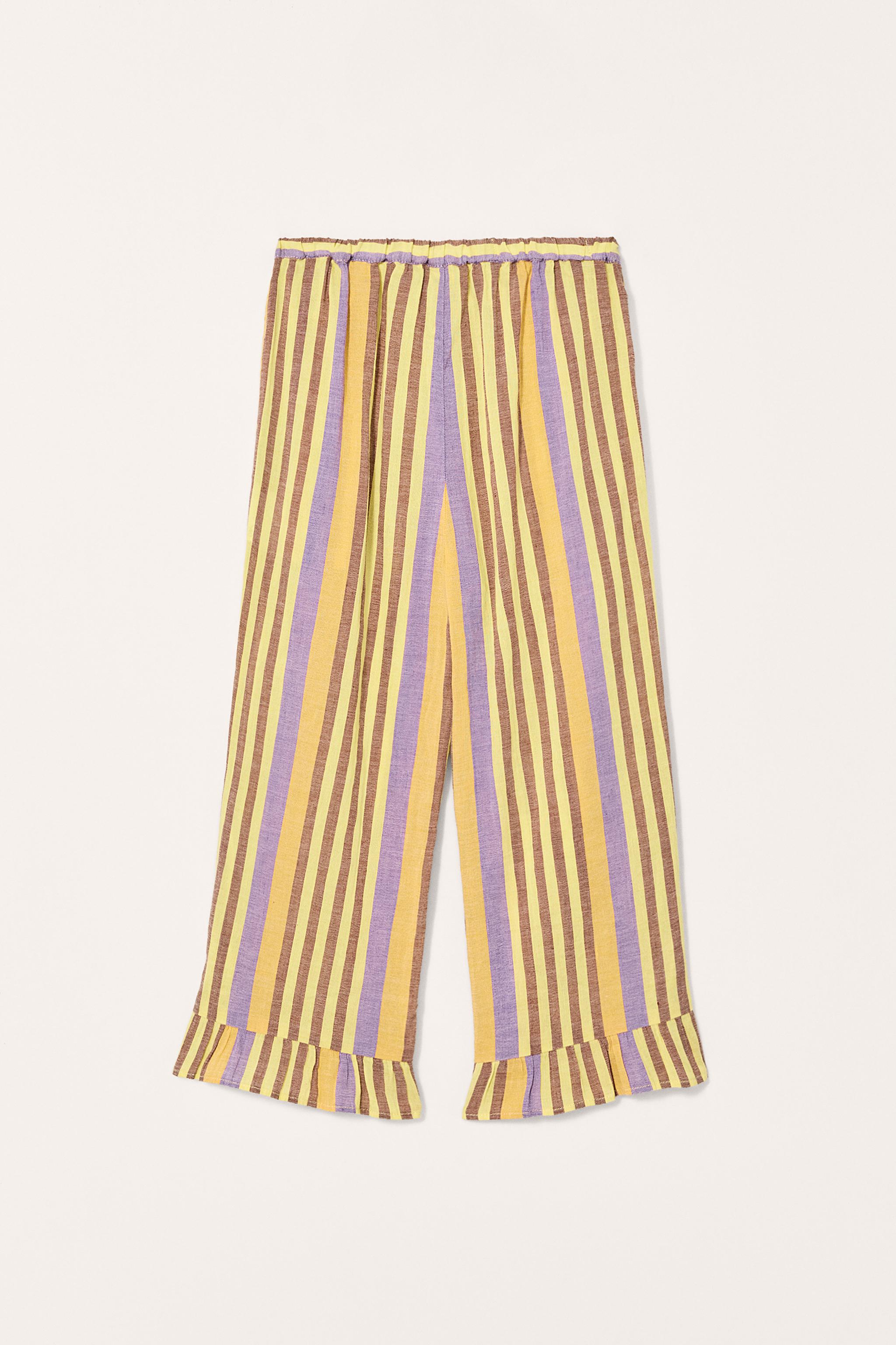 LIMITED EDITION STRIPED LINEN COTTON PANTS
