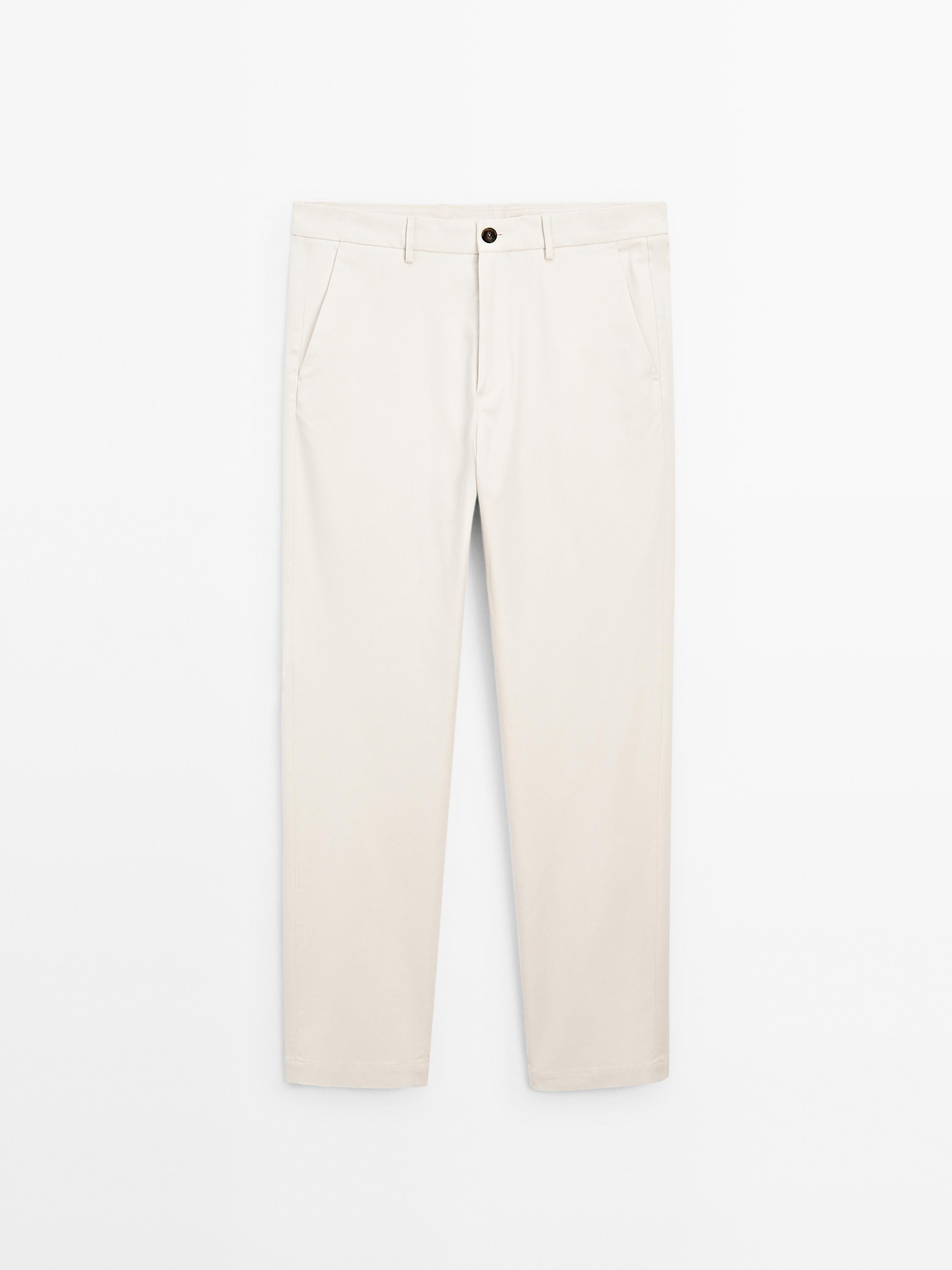 Slim fit textured trousers
