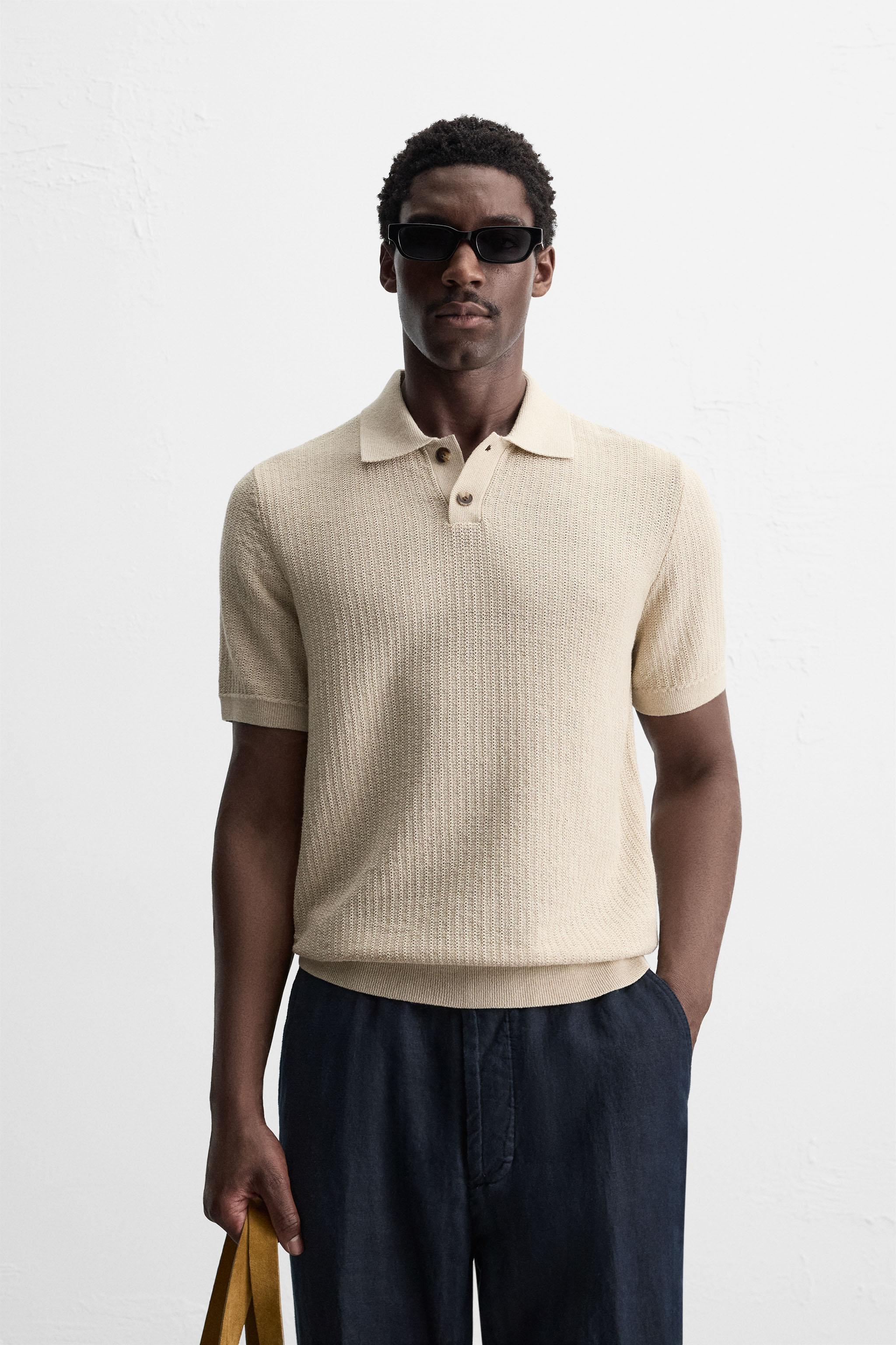 TEXTURED KNIT POLO SHIRT
