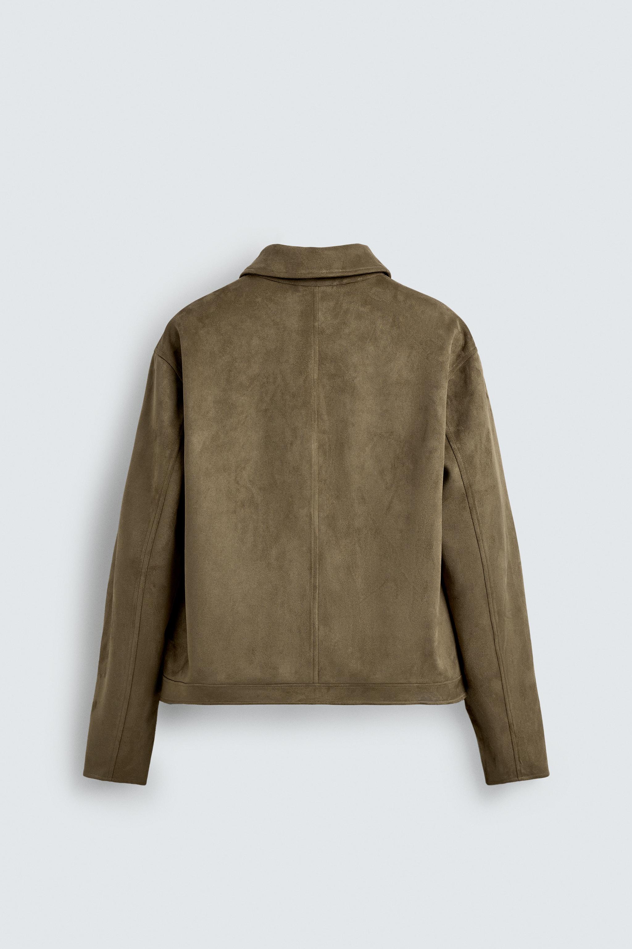 REGULAR FIT FAUX SUEDE JACKET