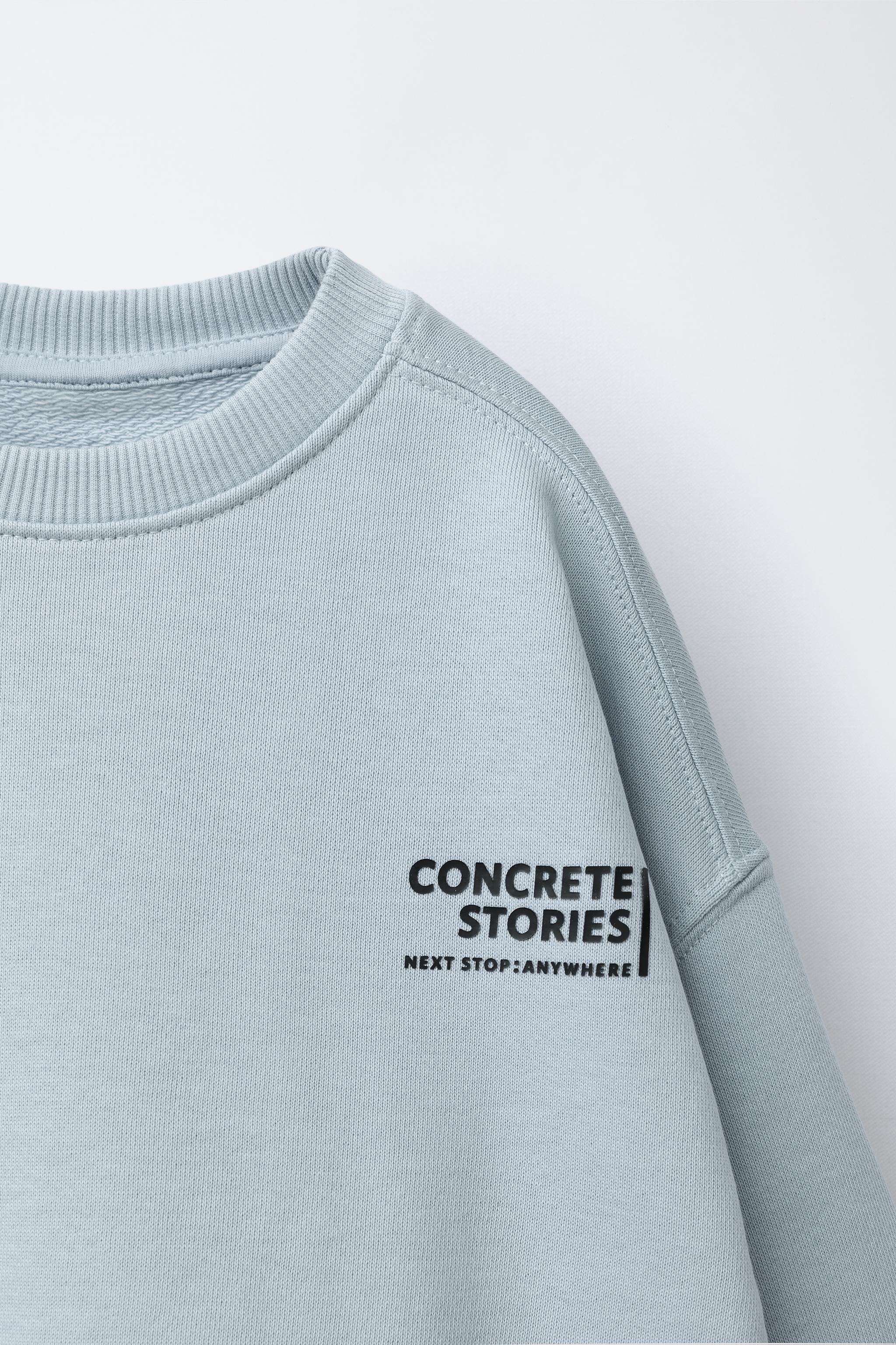 TEXT SWEATSHIRT AND JOGGER PANTS JOGGING SET