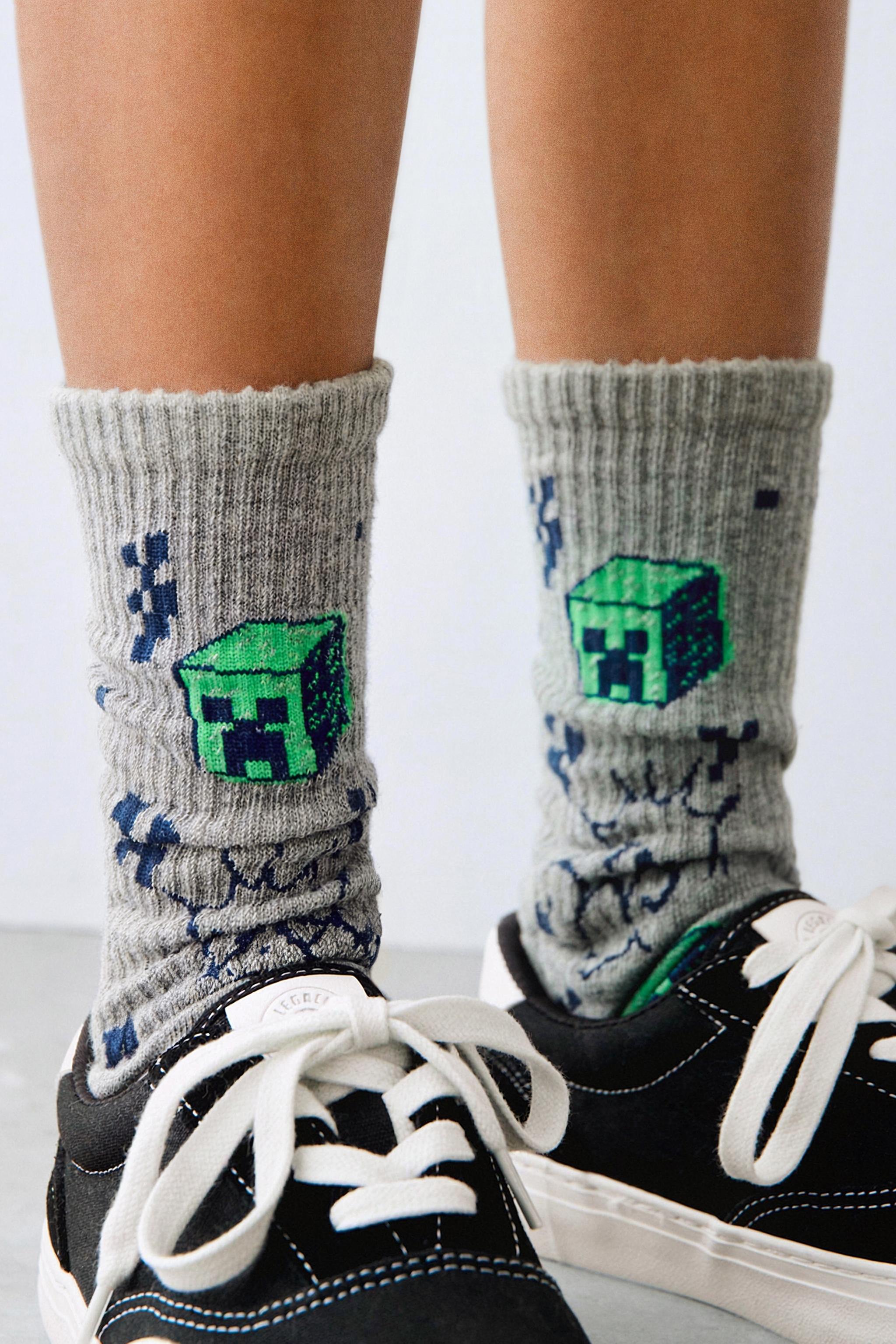 4-14 YEARS/ TWO-PACK OF MINECRAFT © MOJANG AB. ™ LONG SOCKS