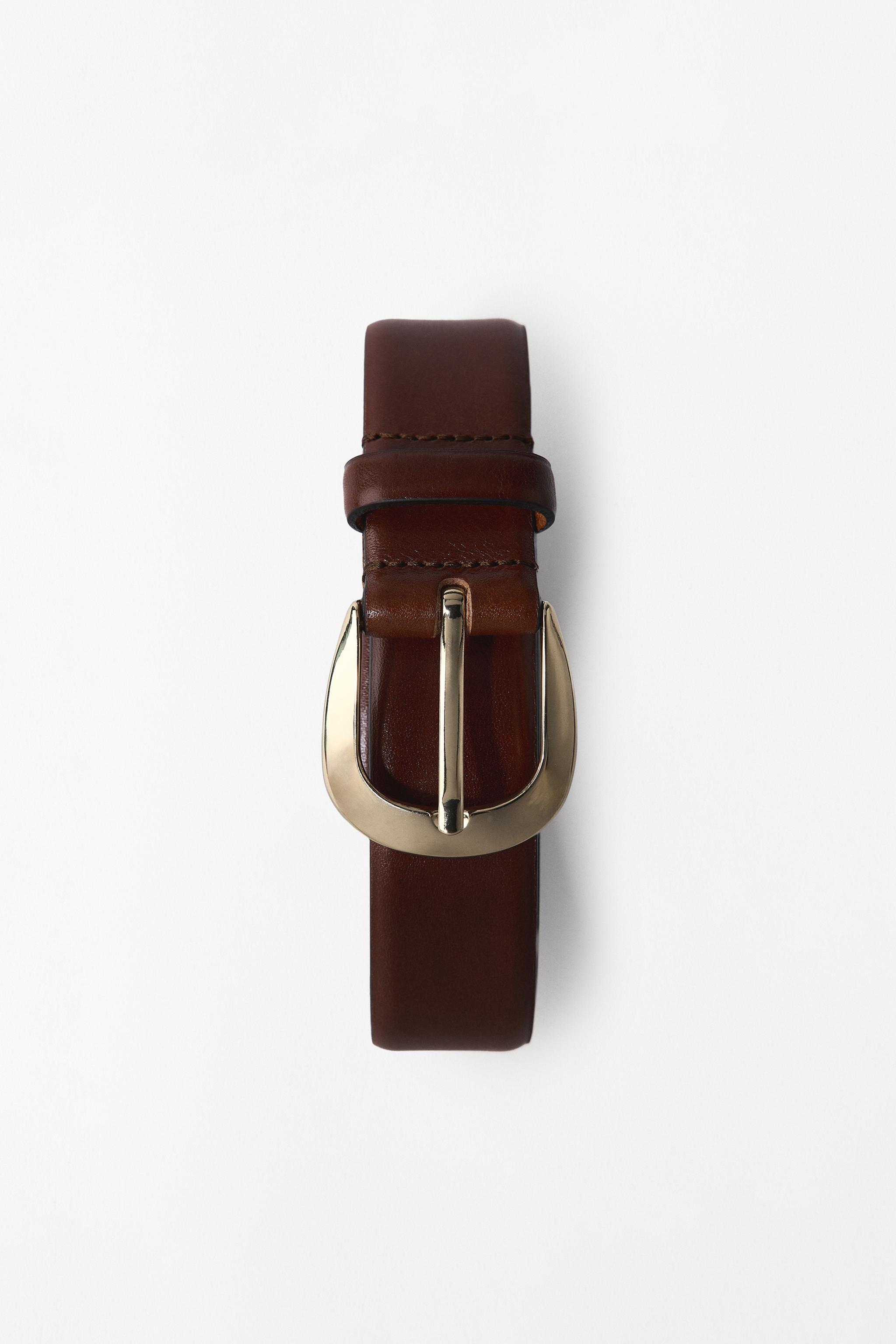 OVAL BUCKLE LEATHER BELT