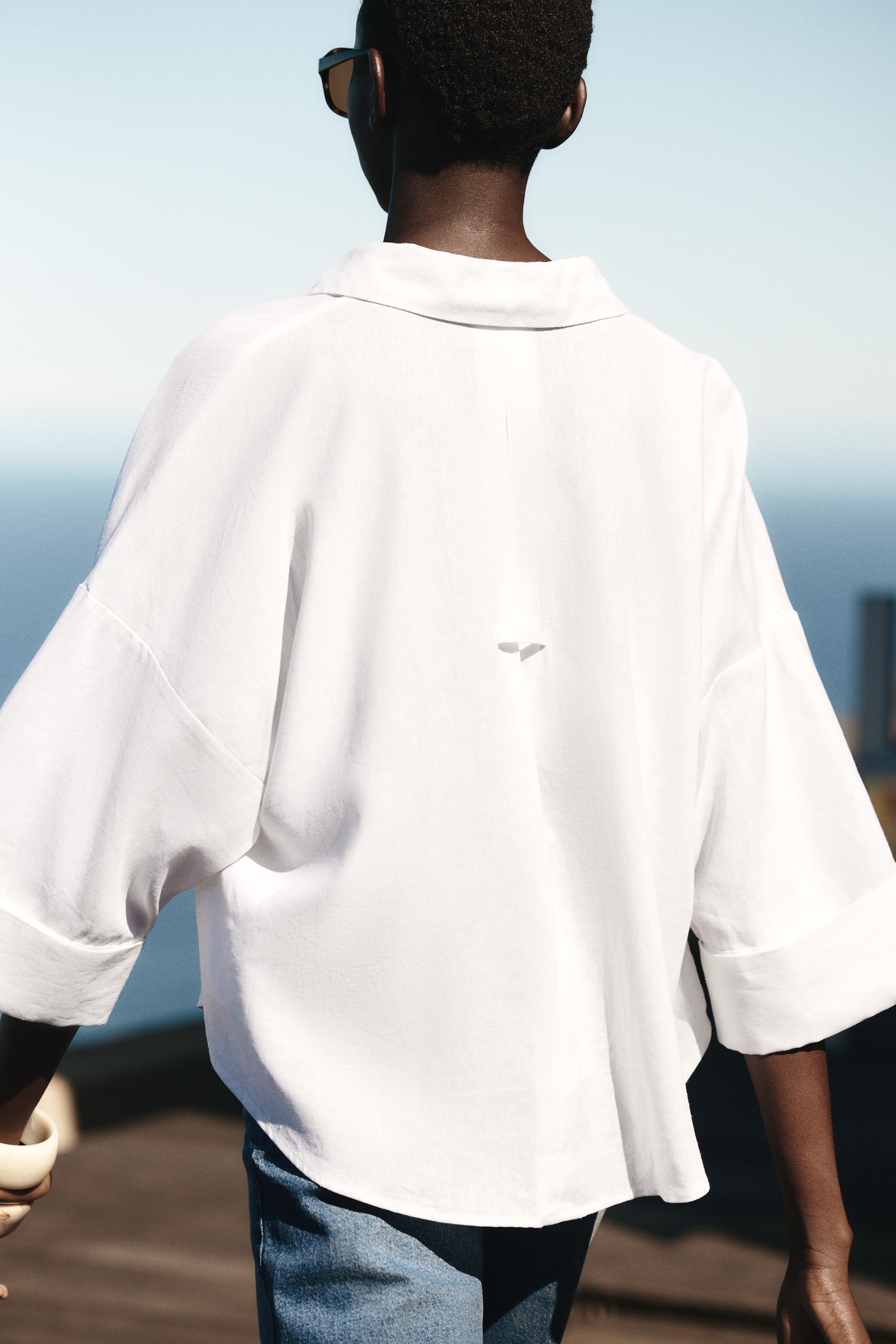 WIDE SLEEVE LINEN SHIRT