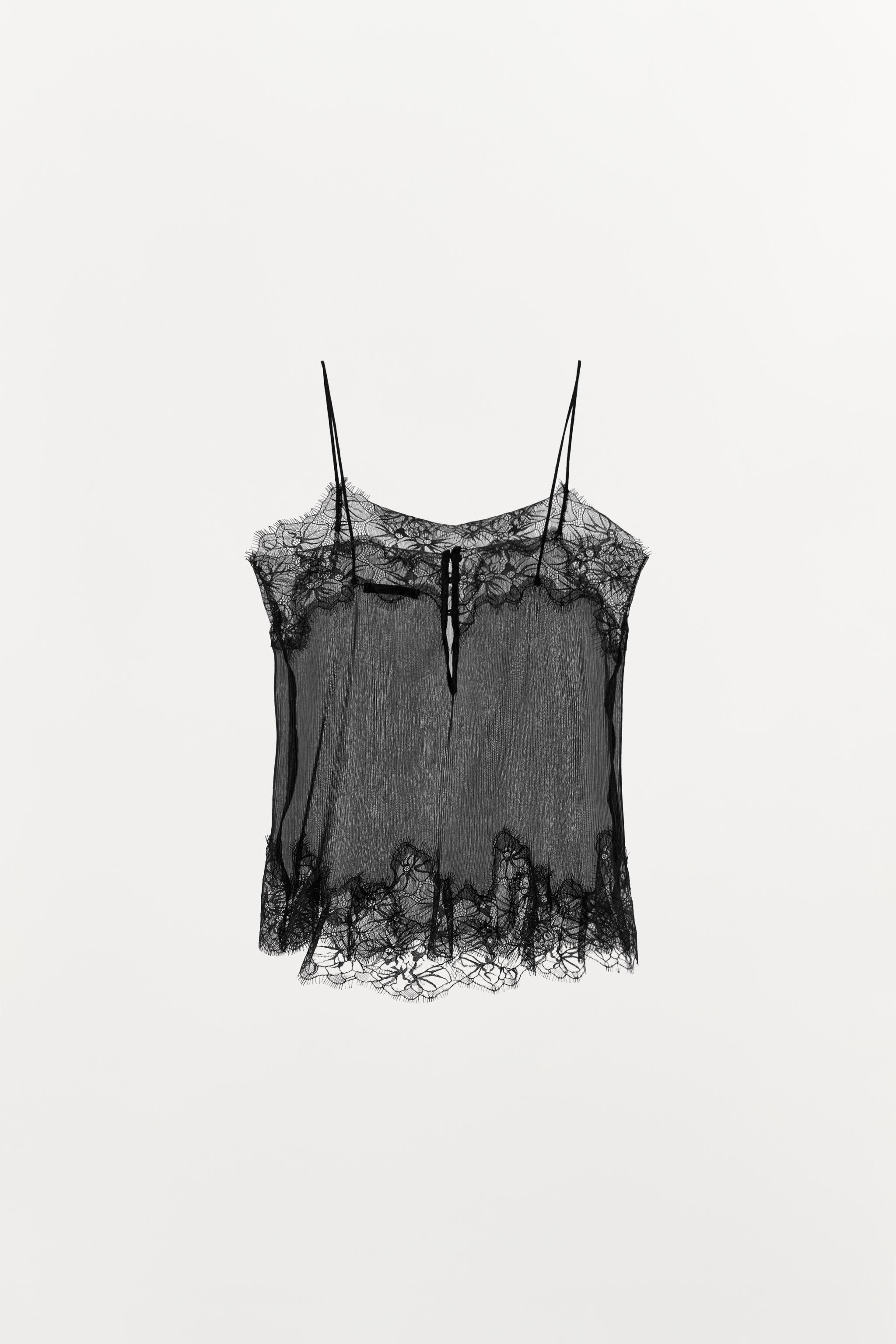 PLEATED LACE TOP