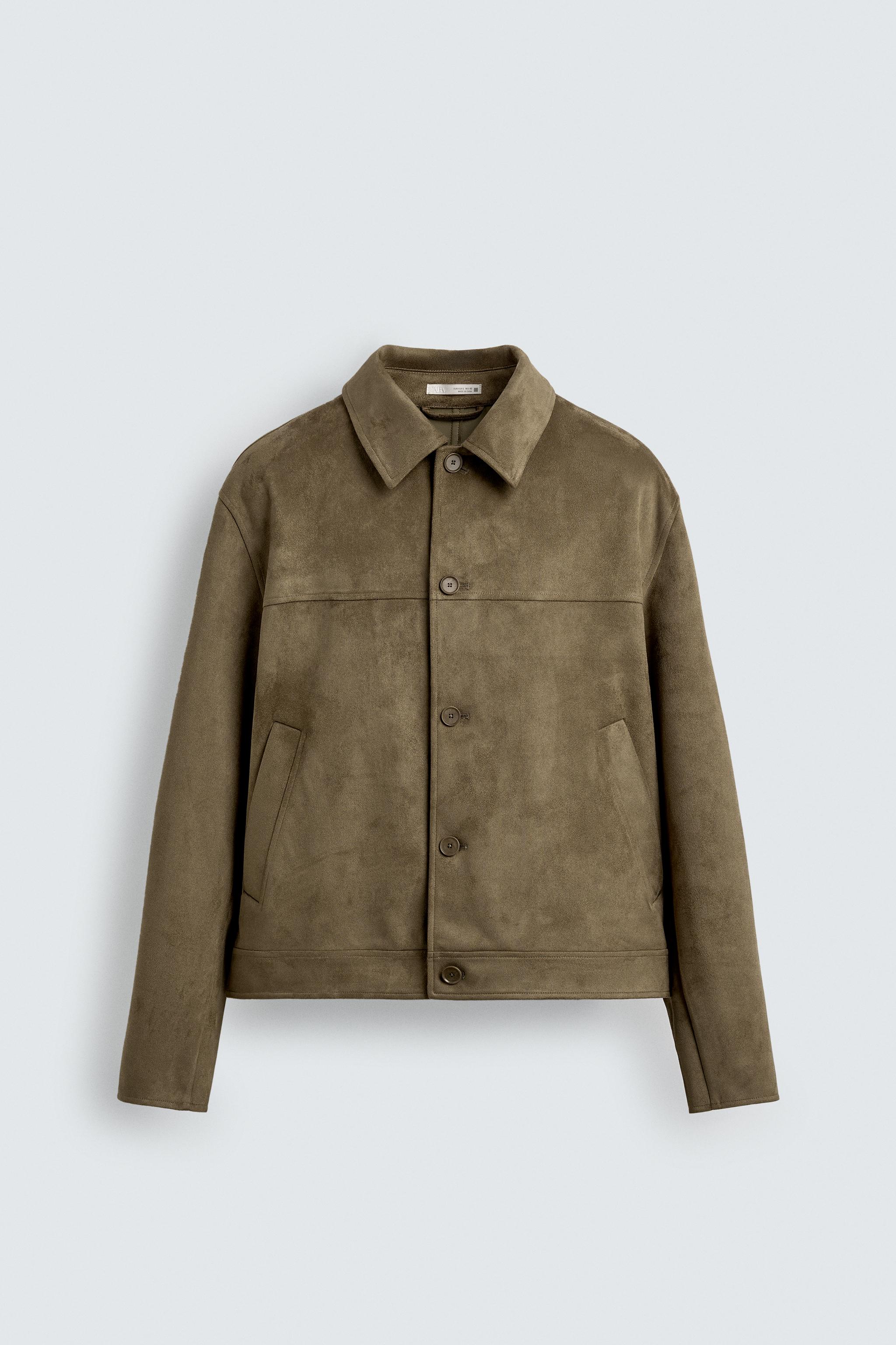 REGULAR FIT FAUX SUEDE JACKET