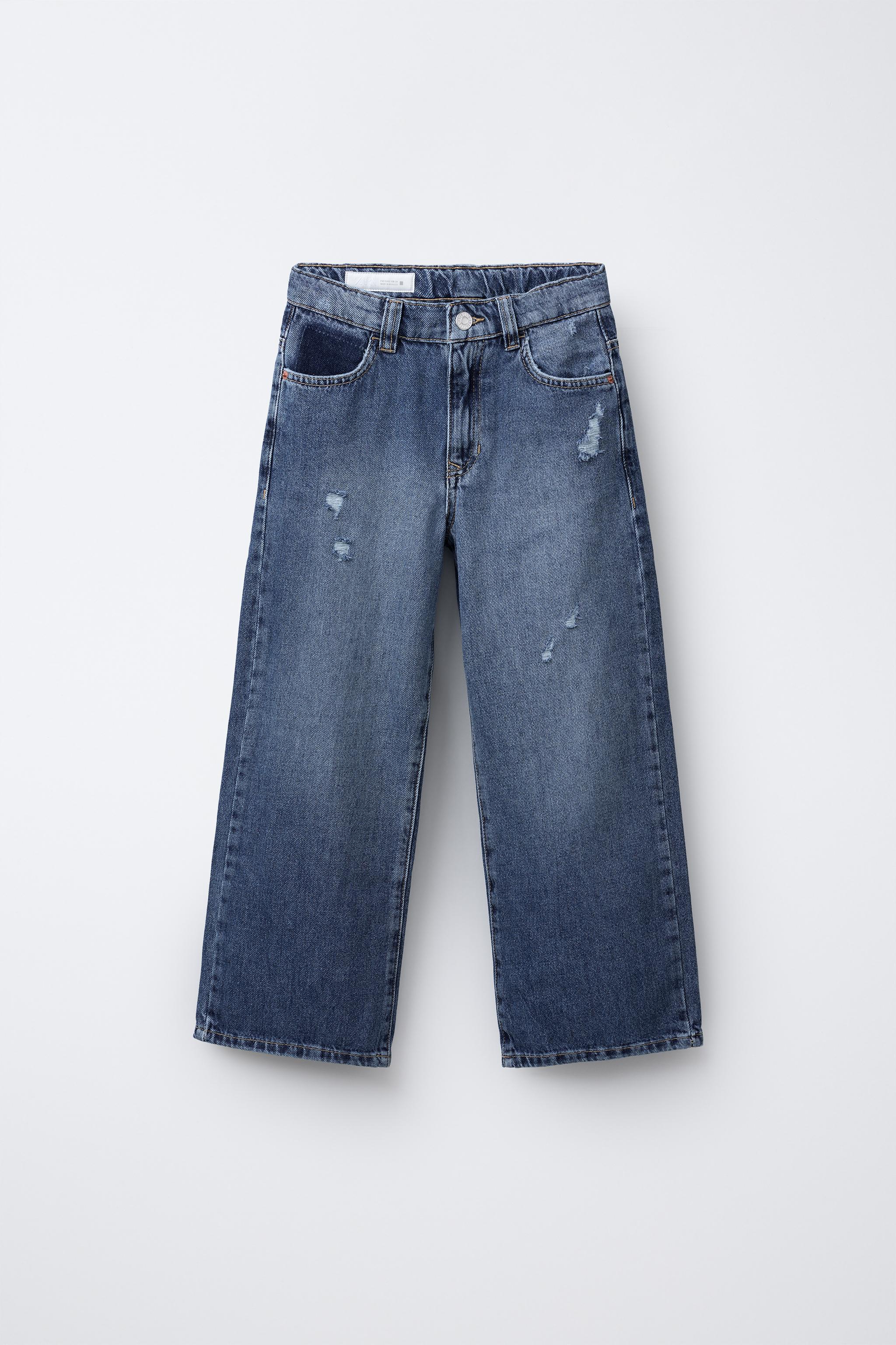 TEXT STRAIGHT LEG JEANS