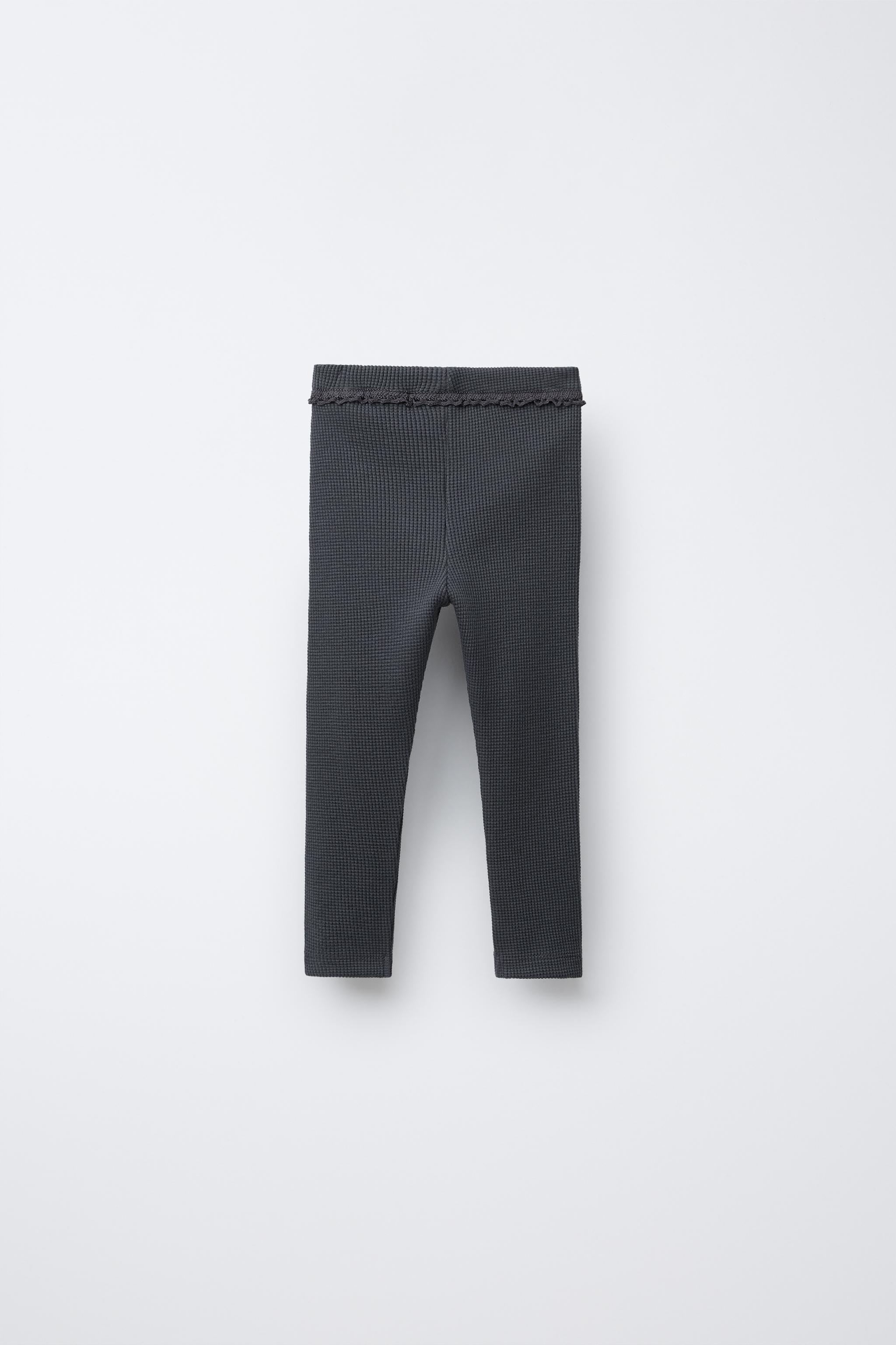 LACE DETAIL WAFFLE LEGGINGS