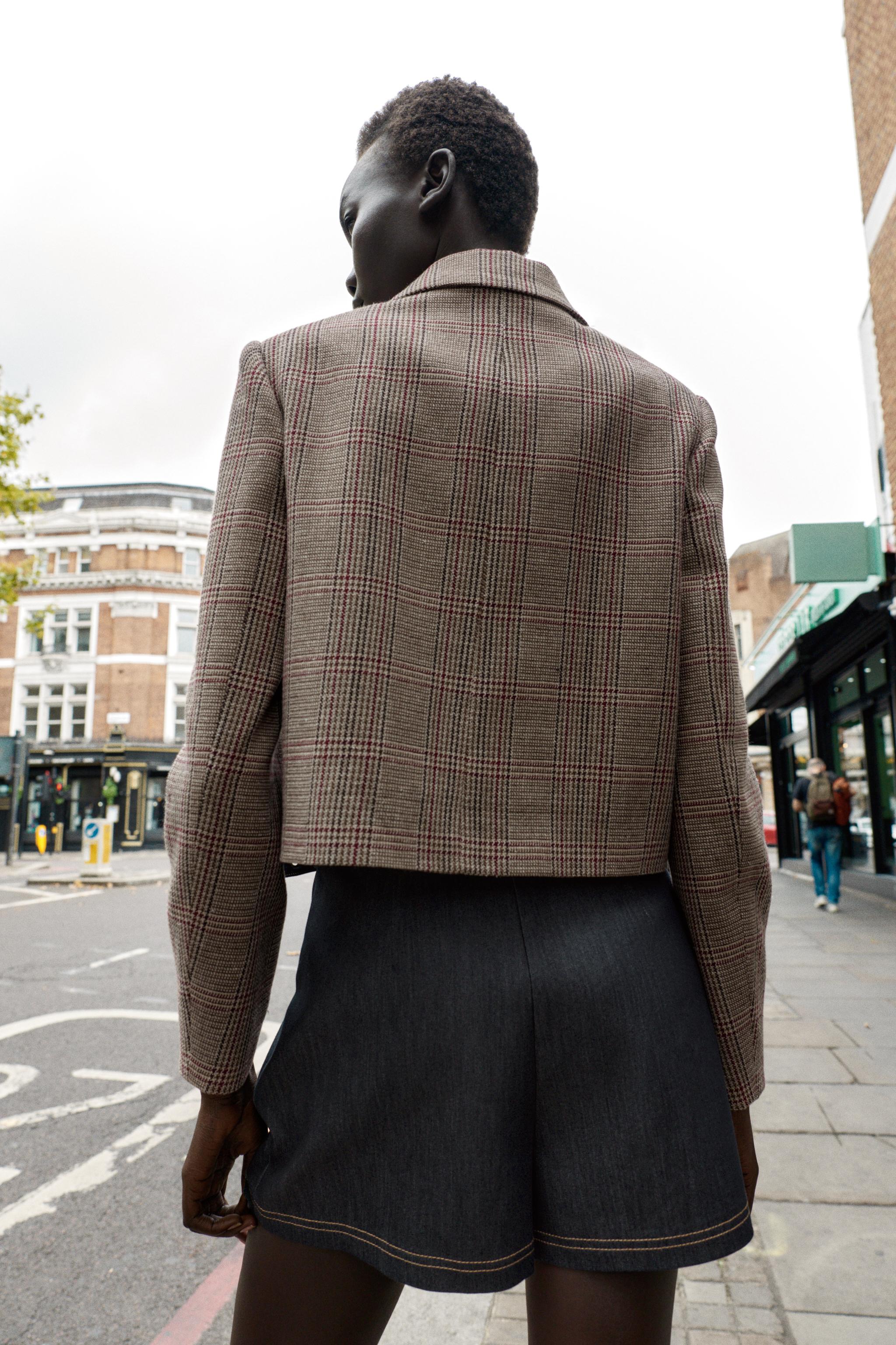 HOUNDSTOOTH CROPPED BLAZER