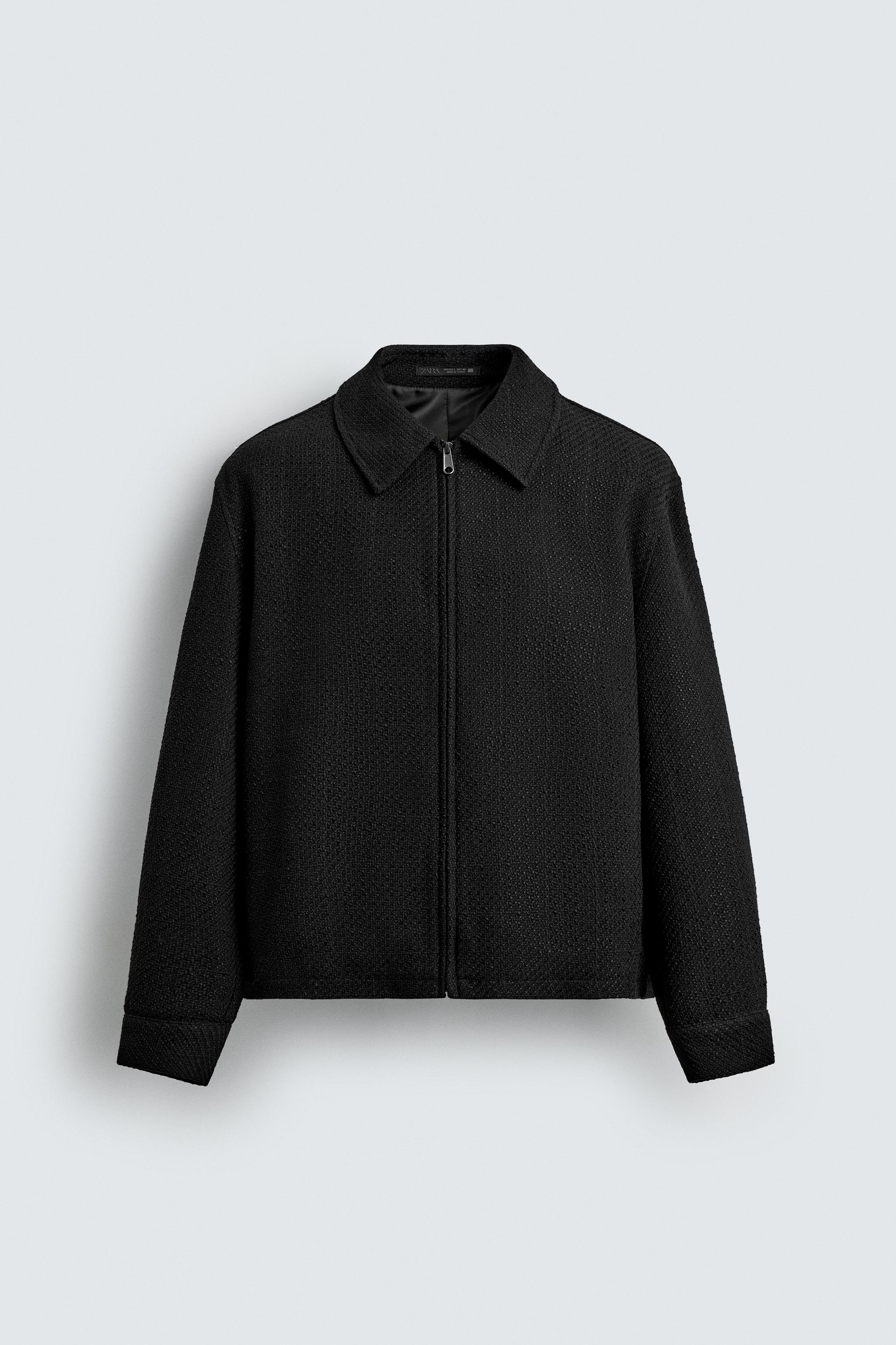 TEXTURED ZIP-UP OVERSHIRT