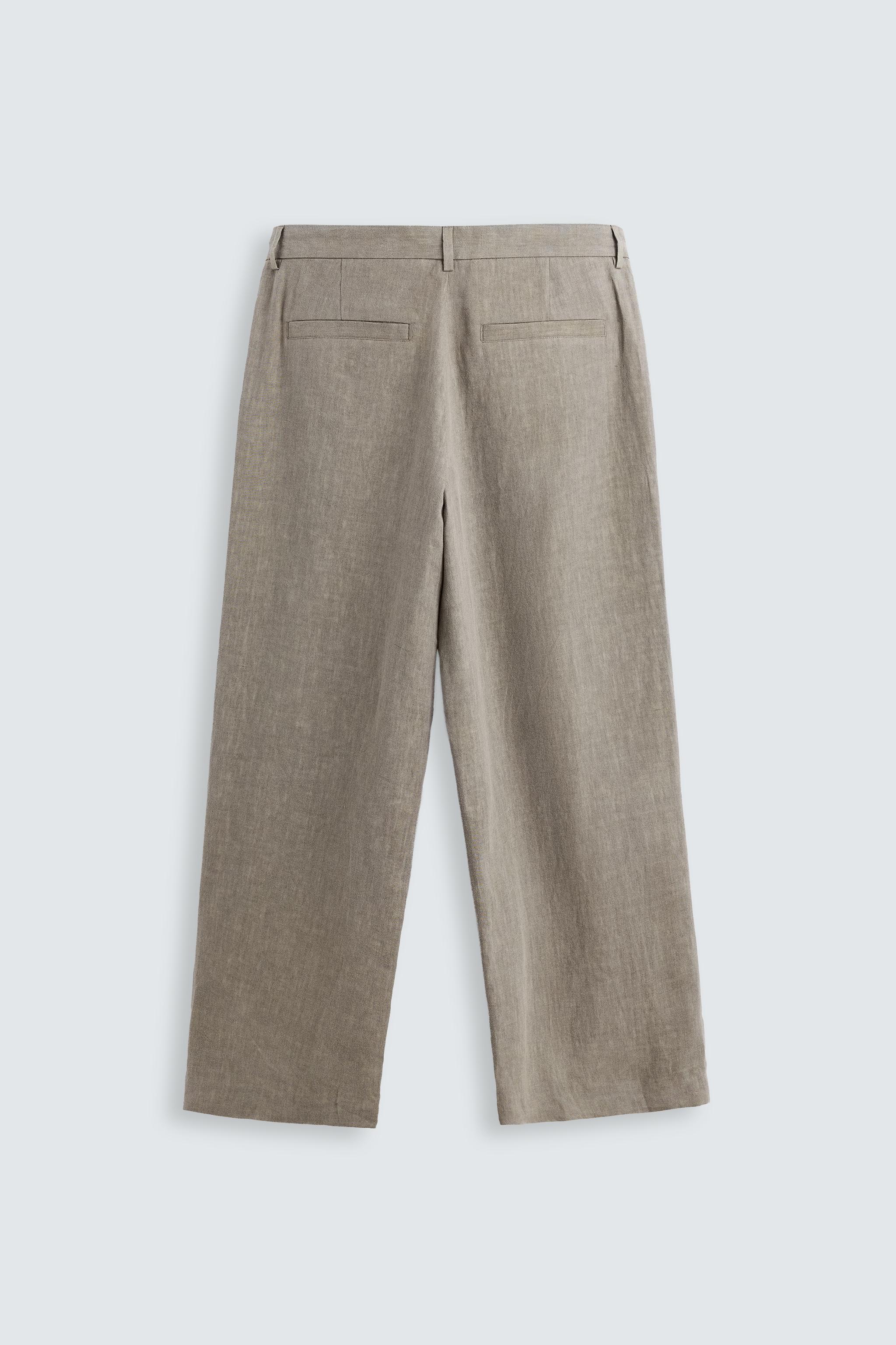 100% WASHED LINEN SUIT PANTS