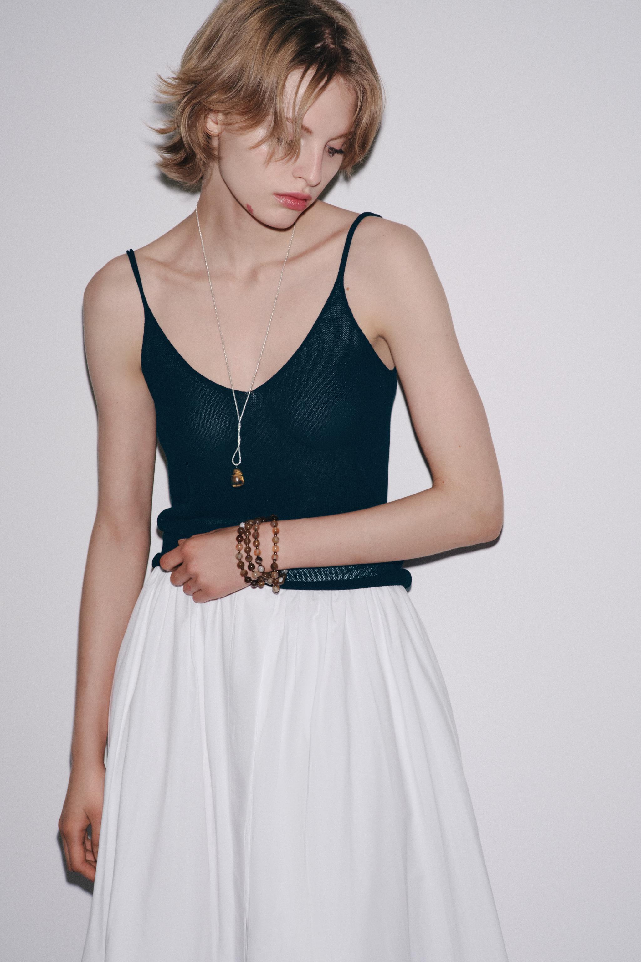 ZW COLLECTION POPLIN MIDI SKIRT