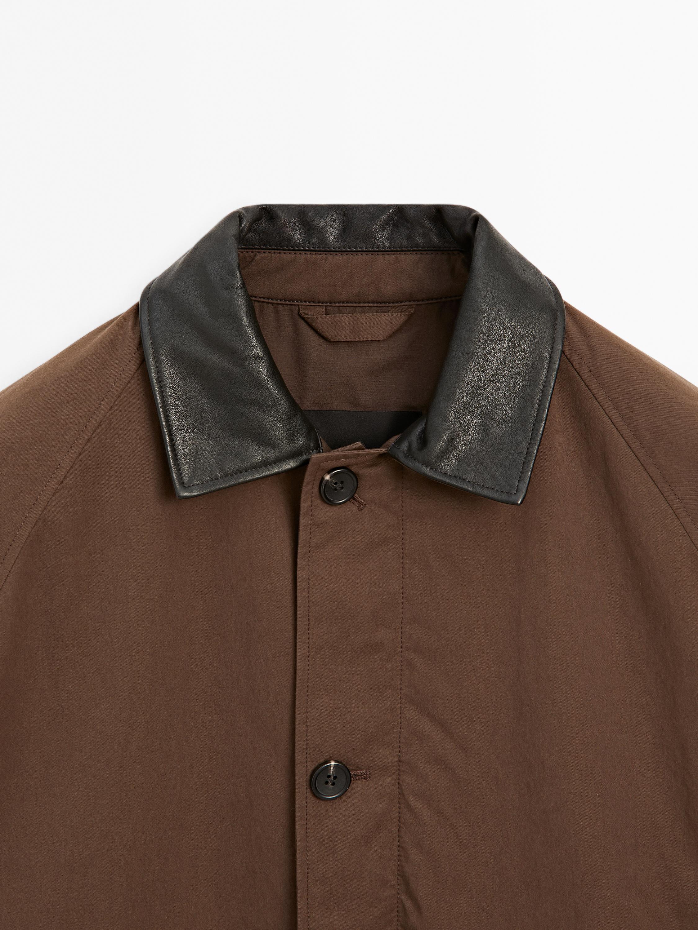 Short parka with collar detail