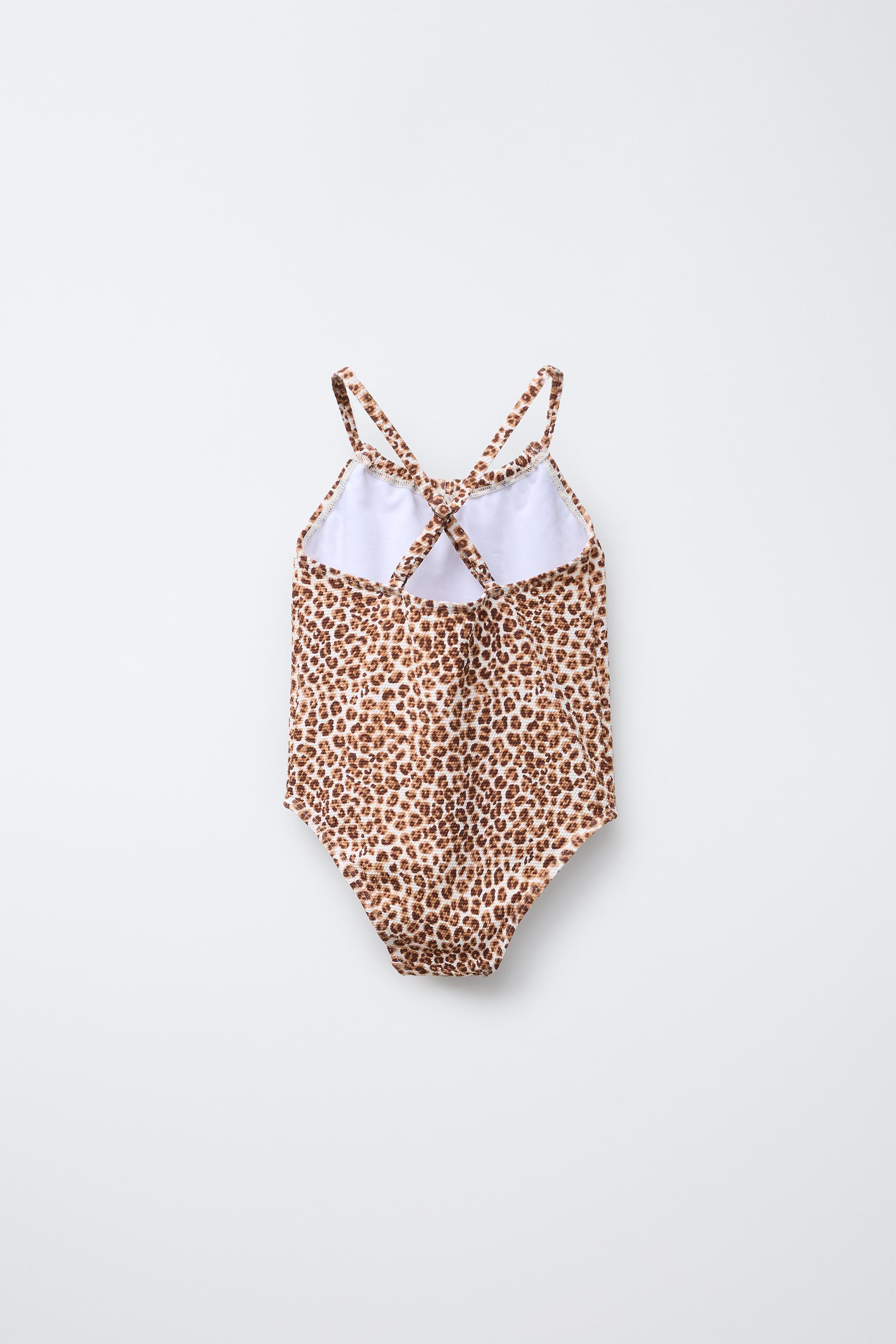 2-6 YEARS/ ANIMAL PRINT CUT-OUT SWIMSUIT