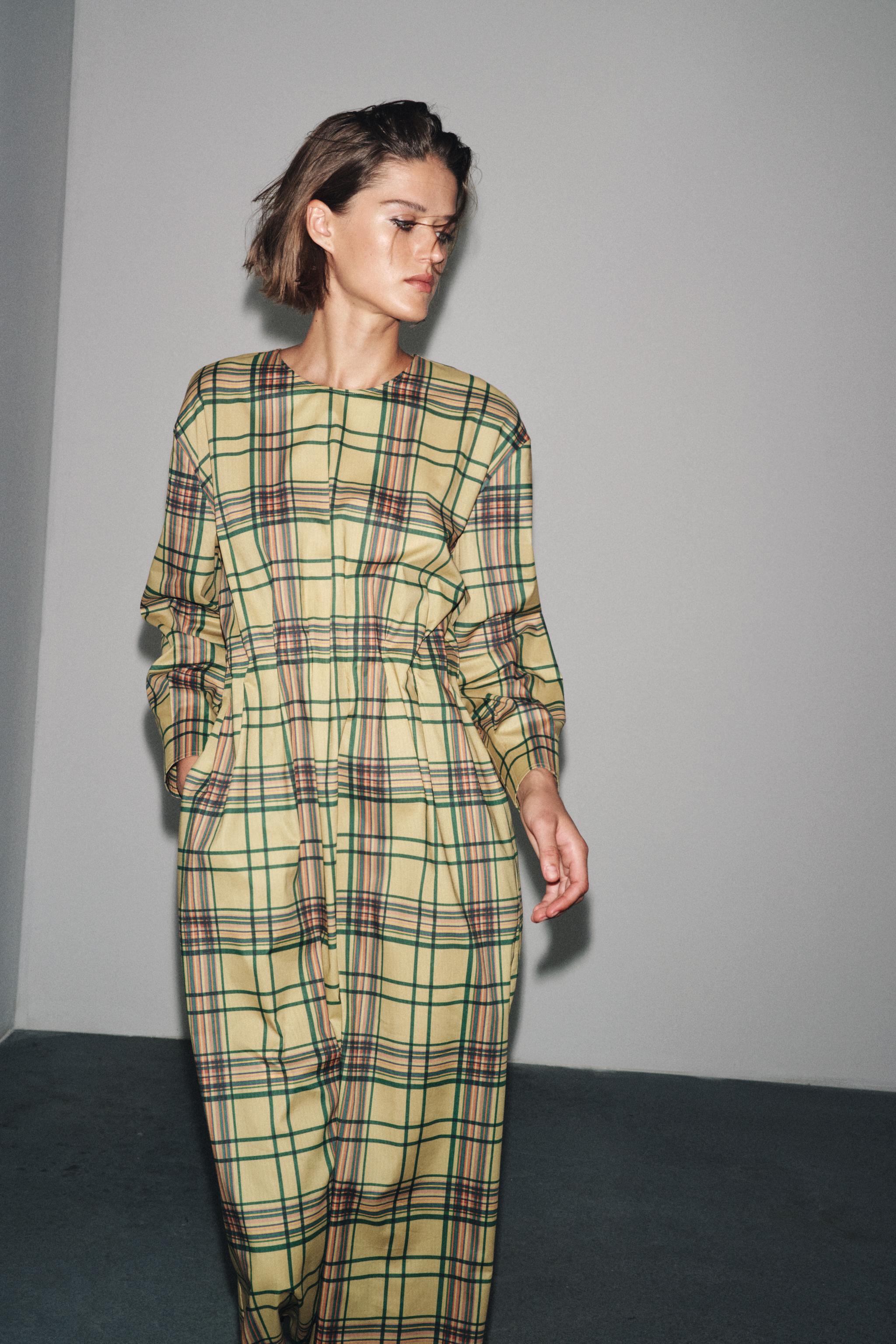 ZW COLLECTION PLAID MIDI DRESS